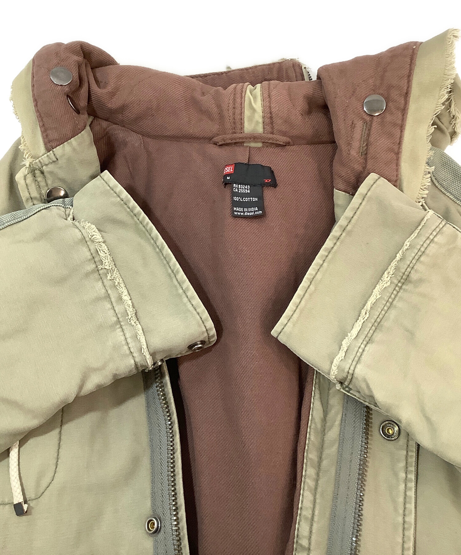 DIESEL モッズコート オリーブ色 中古・古着通販】DIESEL (ディーゼル) W-KOBEC JACKET オリーブ サイズ