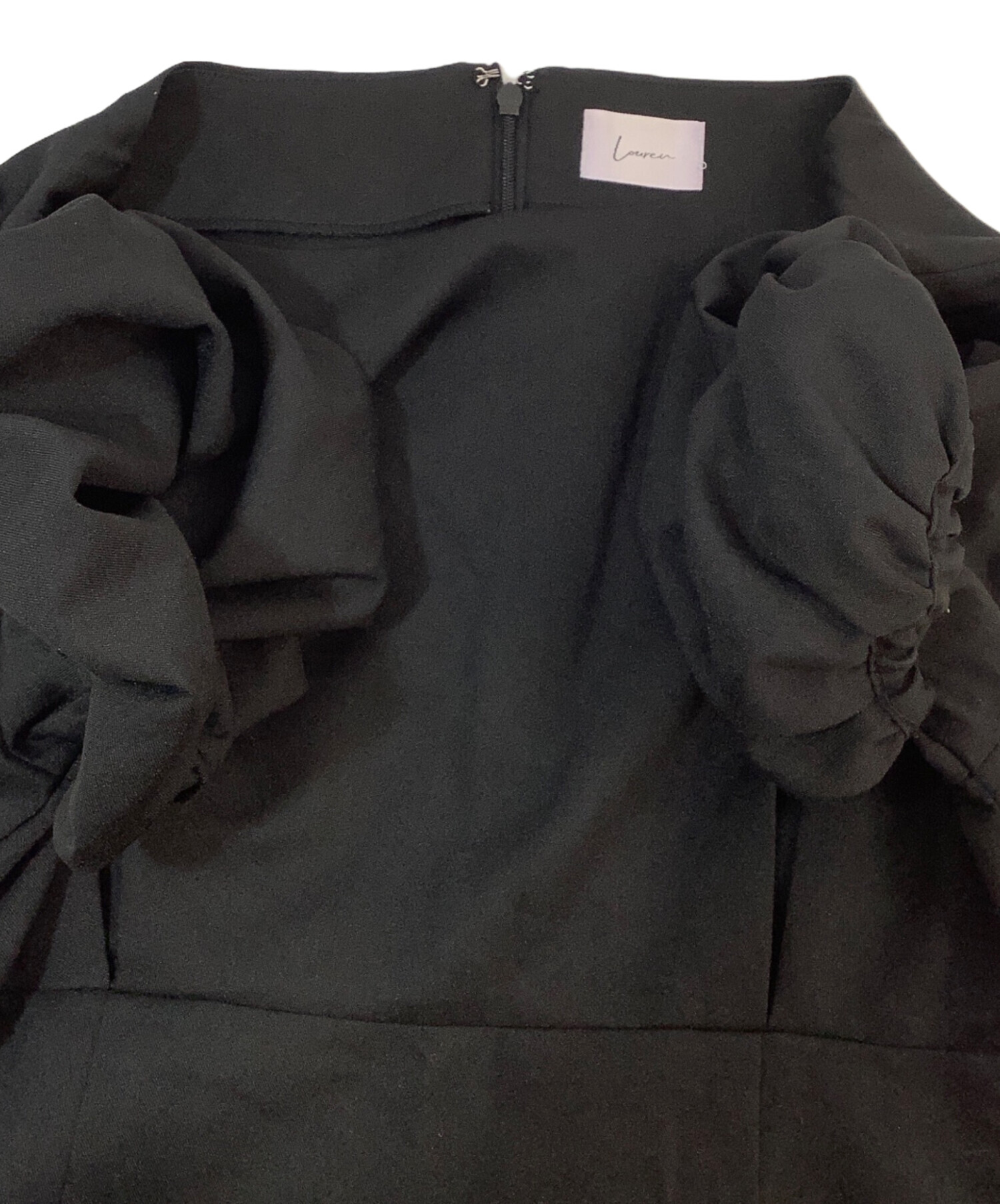 中古・古着通販】Louren (ローレン) 半袖ワンピース ブラック サイズ:S 