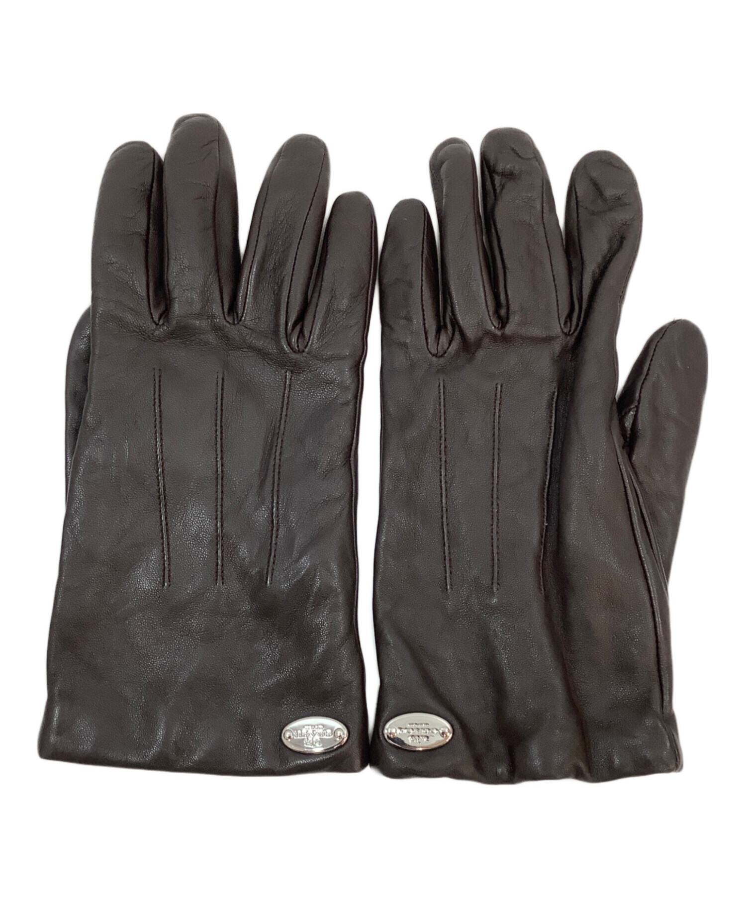 中古・古着通販】COACH (コーチ) 革手袋 ブラウン サイズ:17