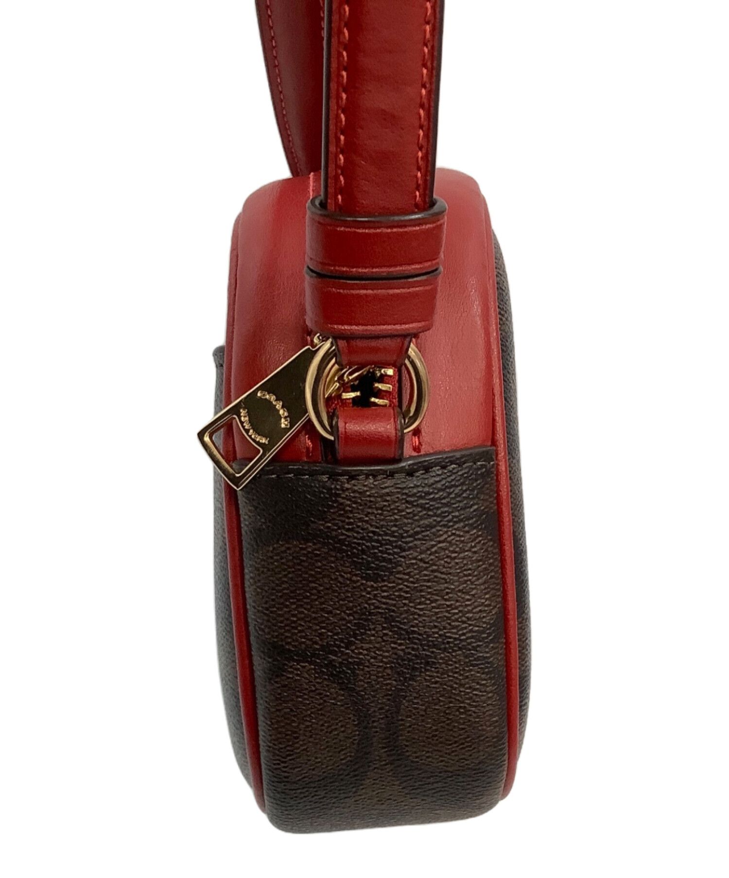 中古・古着通販】COACH (コーチ) ショルダーバッグ レッド×ブラウン