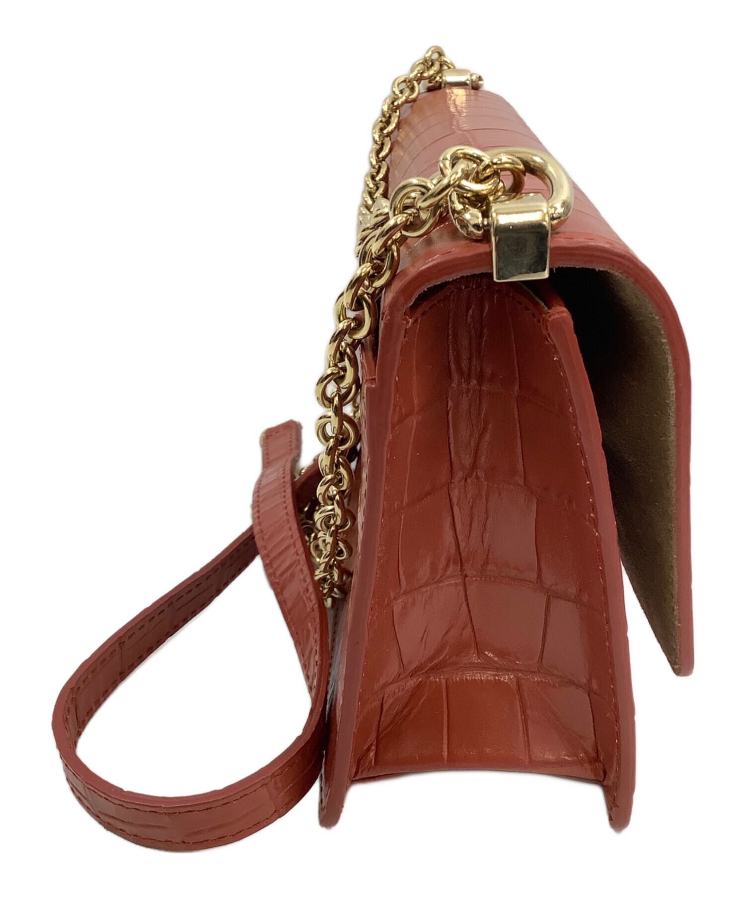 中古・古着通販】FURLA (フルラ) チェーンショルダーバッグ レッド 