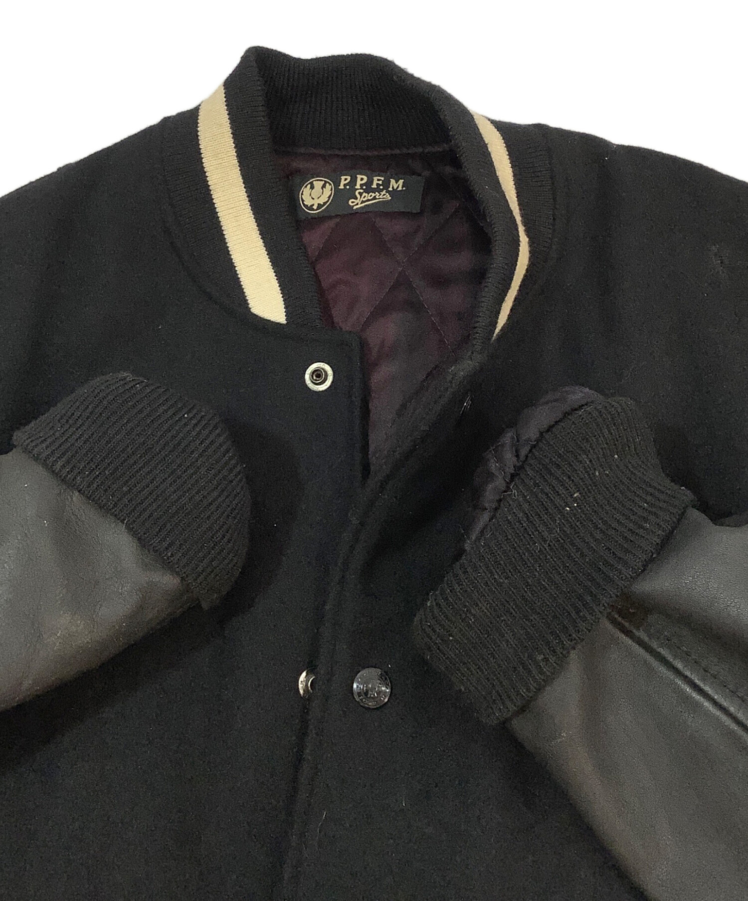 PPFMブラックミリタリージャケット 1/31までSALE! ※値下げ不可!! 中古・古着通販】PPFM (ピーピーエフエム) ブルゾン ブラック サイズ
