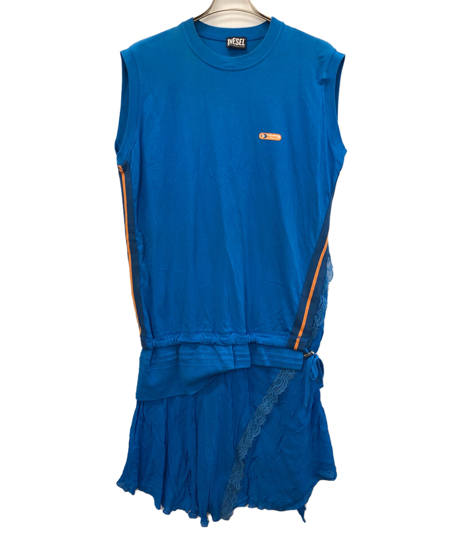 中古・古着通販】DIESEL (ディーゼル) ノースリーブワンピース ブルー 中古・古着通販】DIESEL (ディーゼル) ノースリーブワンピース ブルー