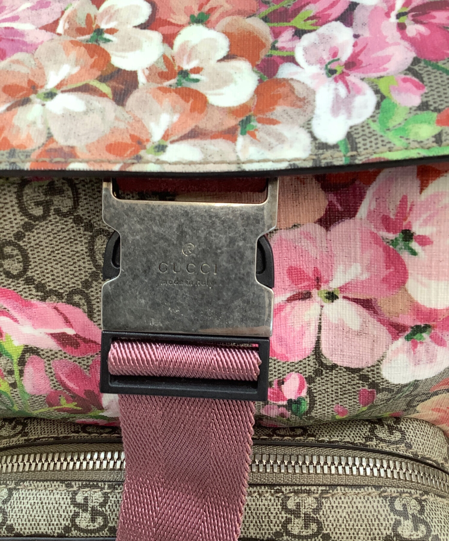 中古・古着通販】GUCCI (グッチ) リュック グレー×ピンク｜ブランド 