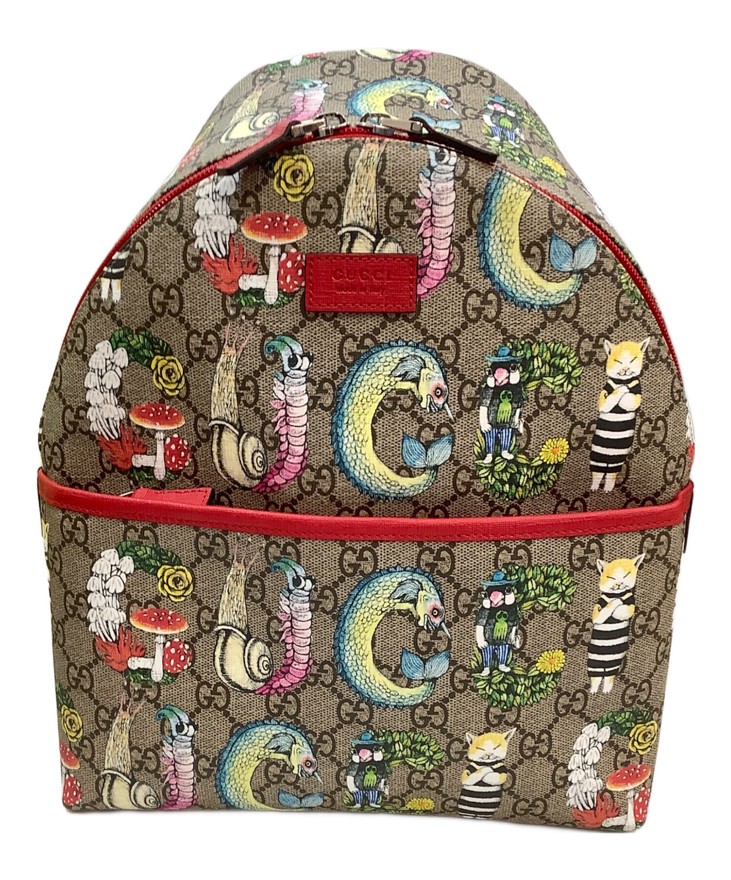 中古・古着通販】GUCCI (グッチ) リュック グレー×レッド｜ブランド