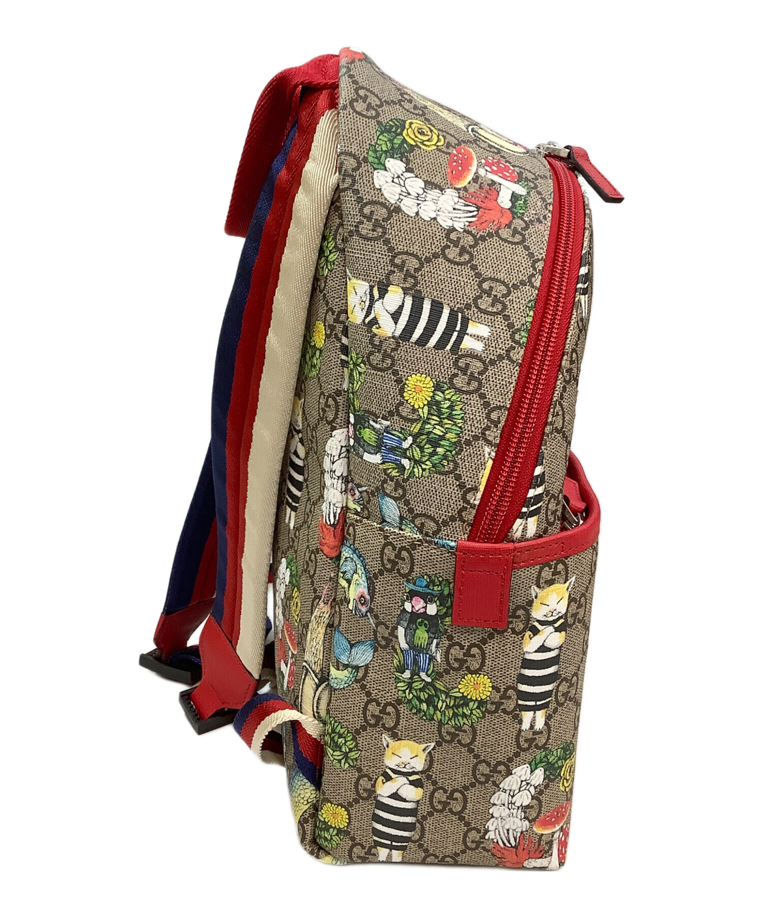 中古・古着通販】GUCCI (グッチ) リュック グレー×レッド｜ブランド