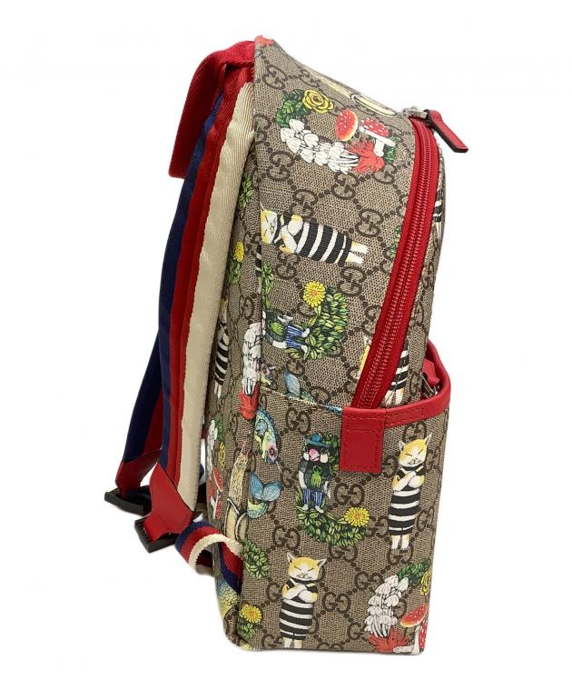 Gucci パッチワークリュック 中古・古着通販】GUCCI (グッチ) リュック グレー×レッド｜ブランド