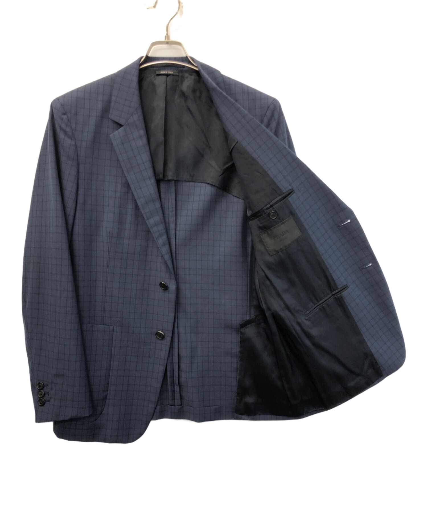 PRADA テーラードジャケット ダークネイビー 54R 中古・古着通販】PRADA (プラダ) ショールカラーテーラードジャケット