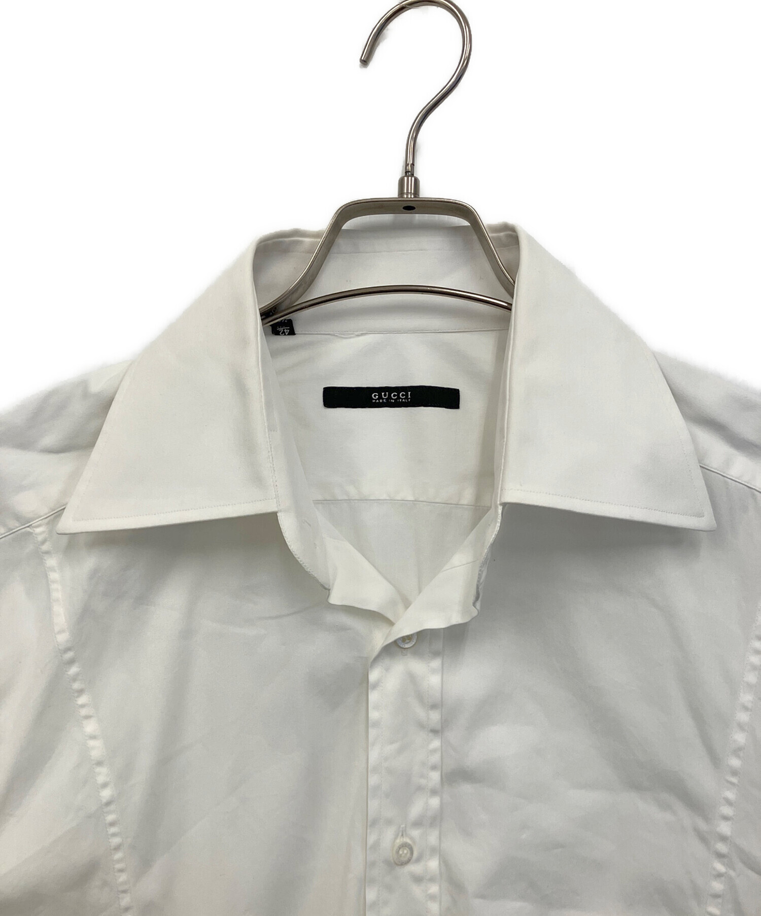 中古・古着通販】GUCCI (グッチ) 長袖シャツ ホワイト サイズ:42