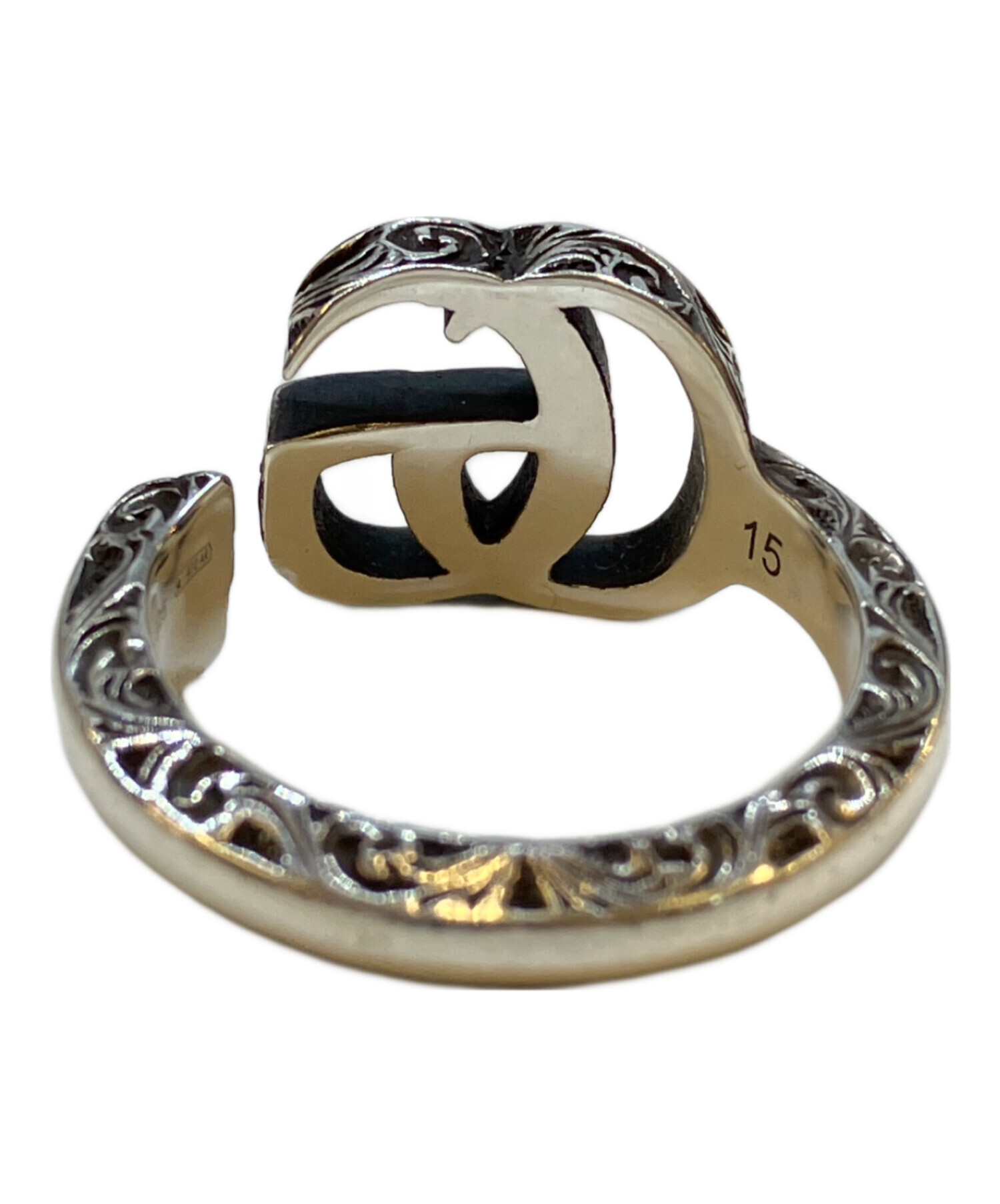 中古・古着通販】GUCCI (グッチ) ダブルGリング GGマーモント シルバー
