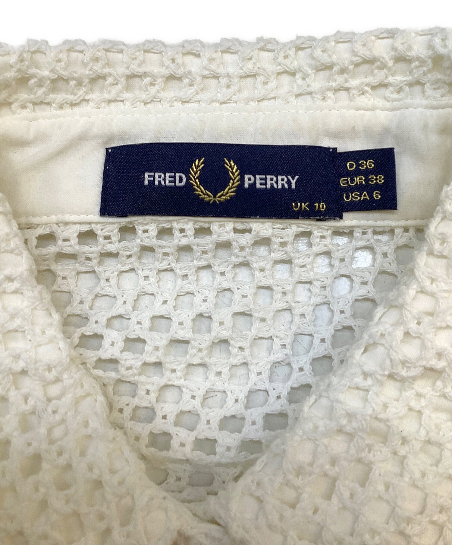 中古・古着通販】FRED PERRY (フレッドペリー) 半袖シャツ ホワイト