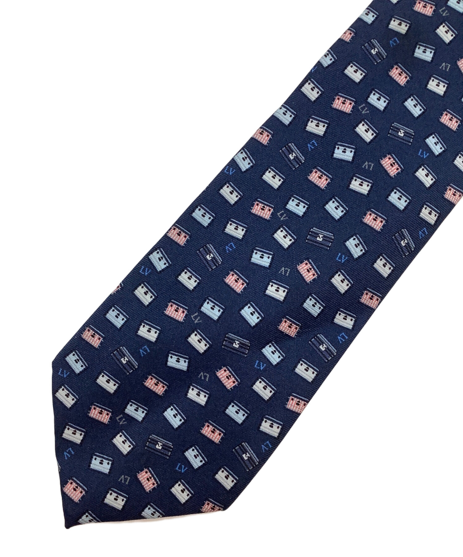LOUIS VUITTON ネイビー 幾何学模様 ネクタイ 中古・古着通販】LOUIS VUITTON (ルイ ヴィトン) ネクタイ ネイビー