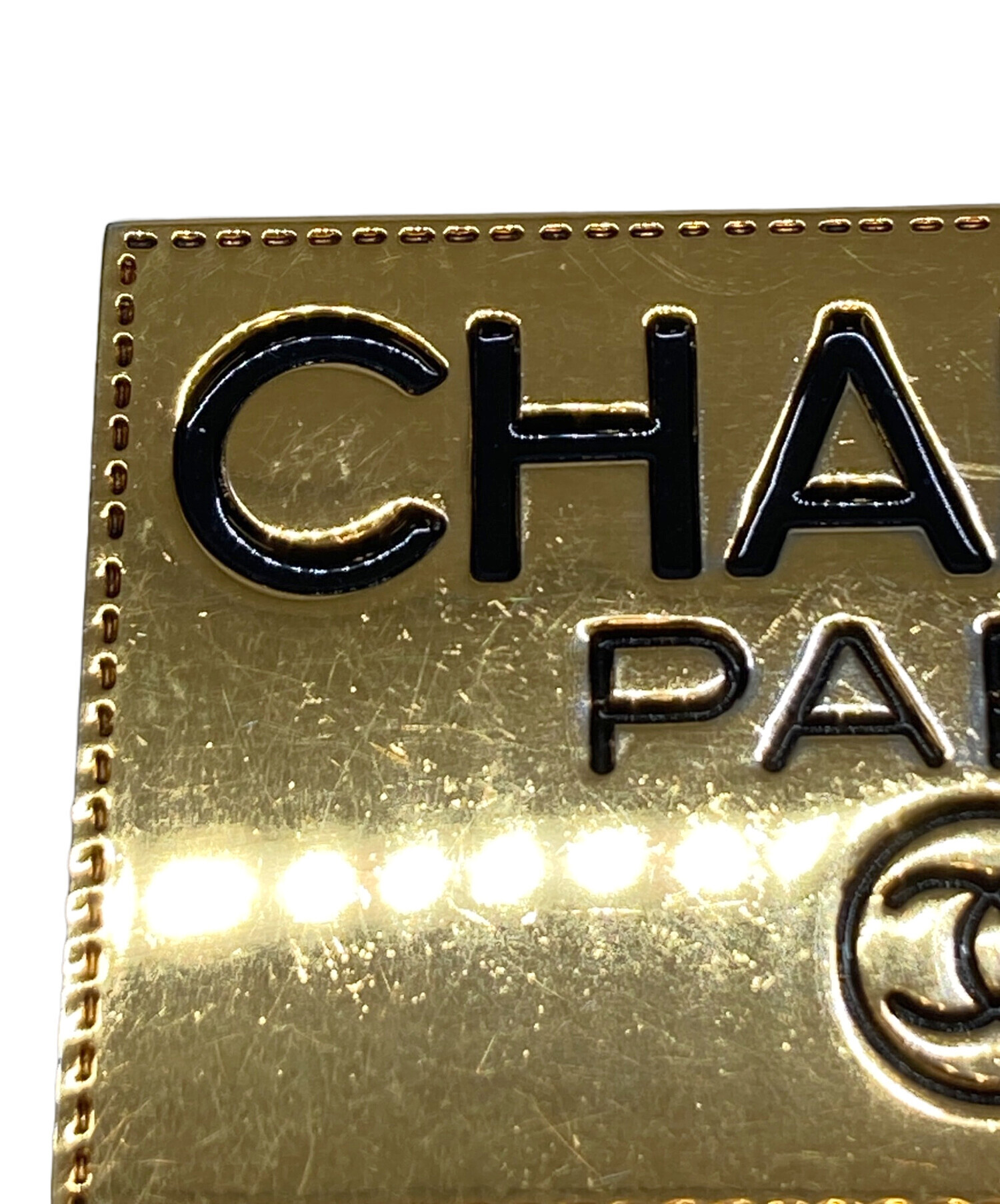 未使用美品CHANELプレート 中古・古着通販】CHANEL (シャネル) ココマークロゴプレート ゴールド