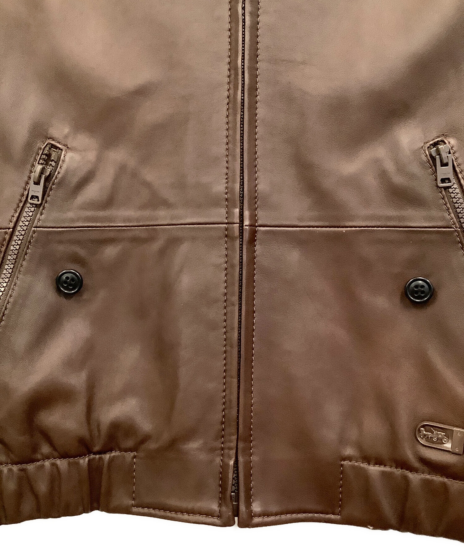 中古・古着通販】COACH (コーチ) シングルライダースジャケット