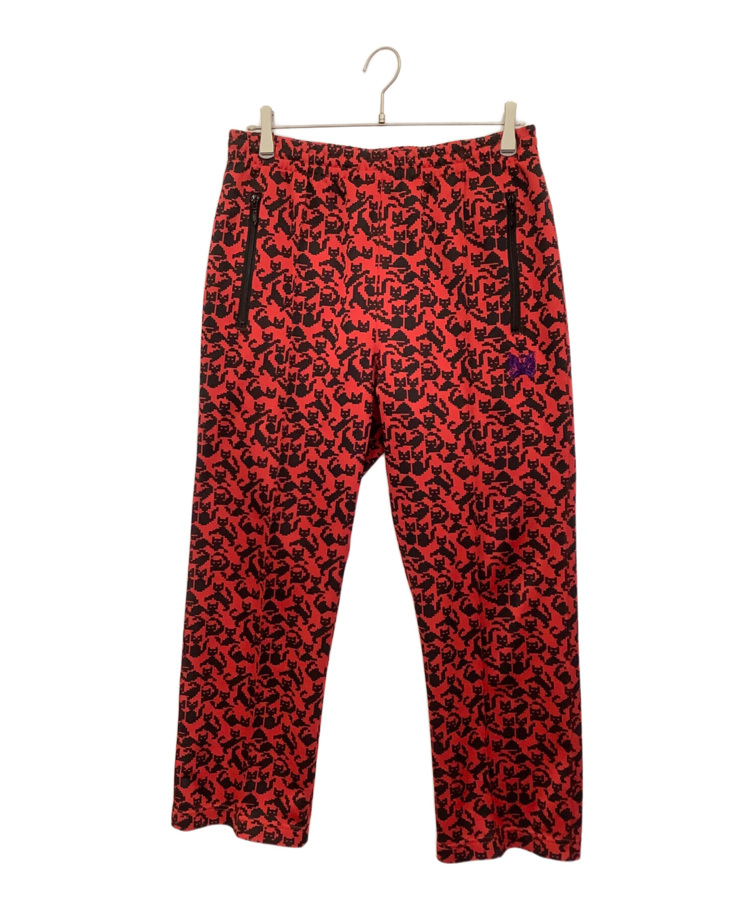 Needles ニードルス トラックパンツ（その他） M 赤 【古着】【中古】 中古・古着通販】Needles (ニードルズ) Poly Jq. レッド サイズ:M
