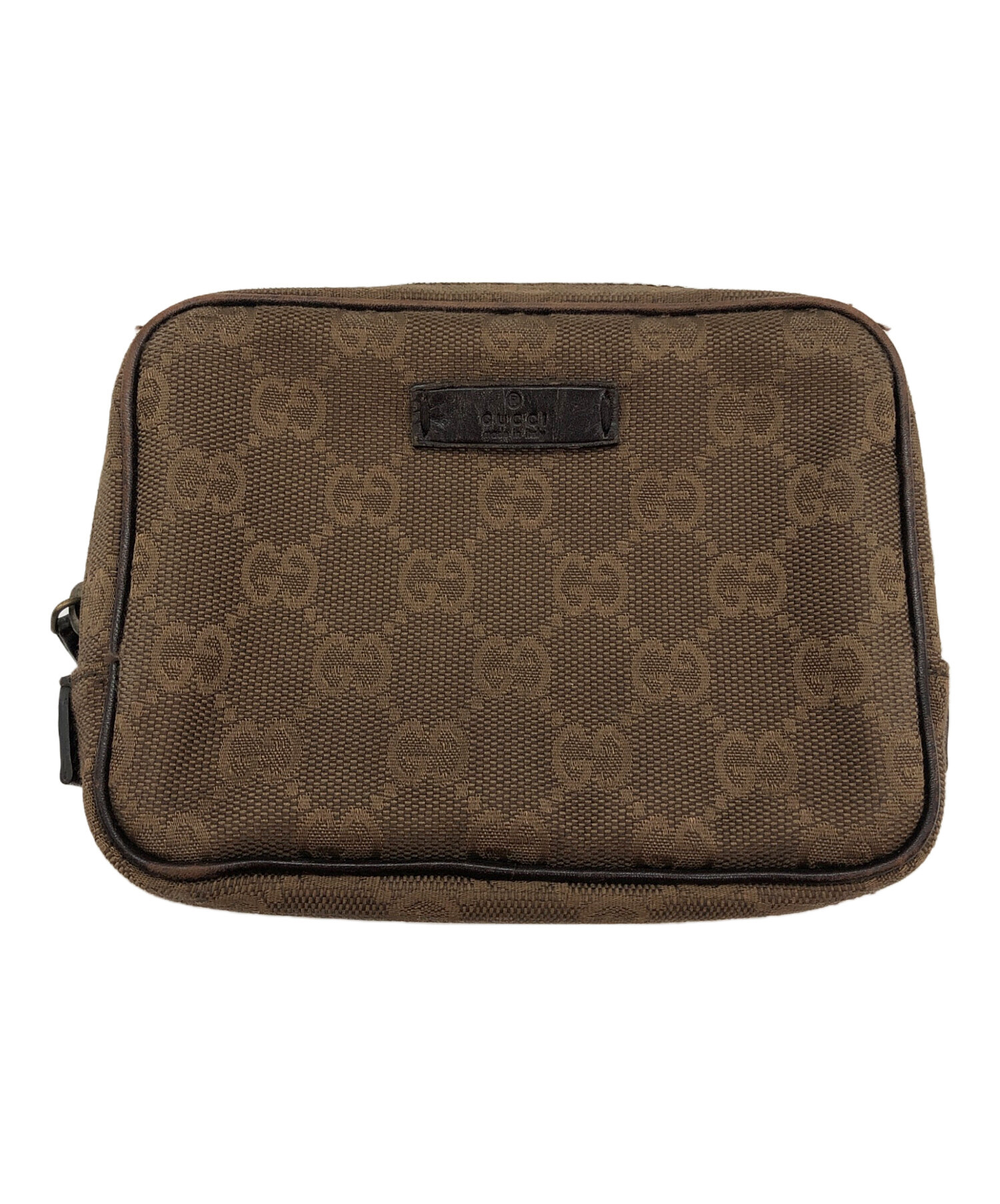 中古・古着通販】GUCCI (グッチ) GGキャンバス ポーチ ブラウン