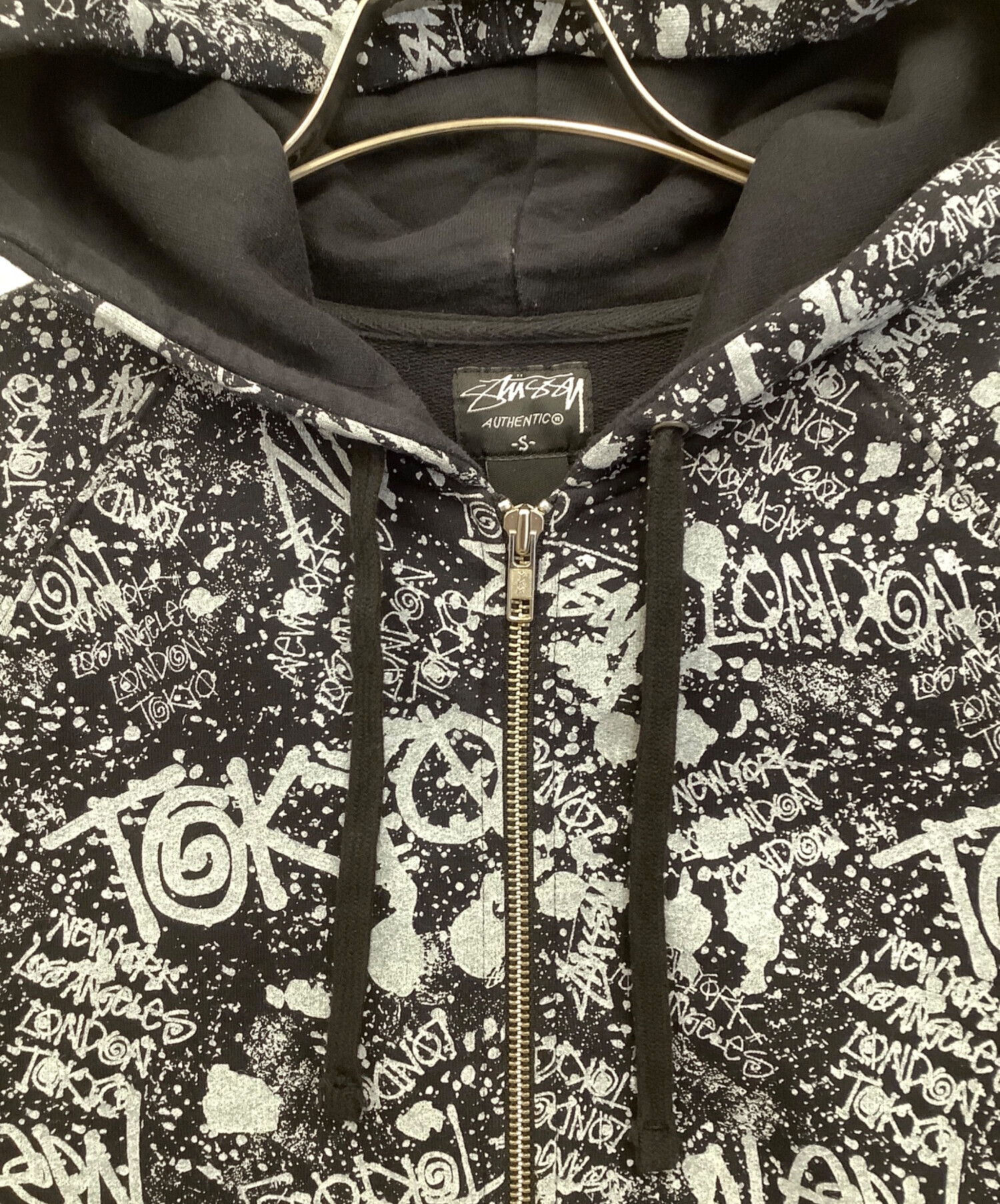 中古・古着通販】stussy (ステューシー) ジップパーカー ブラック
