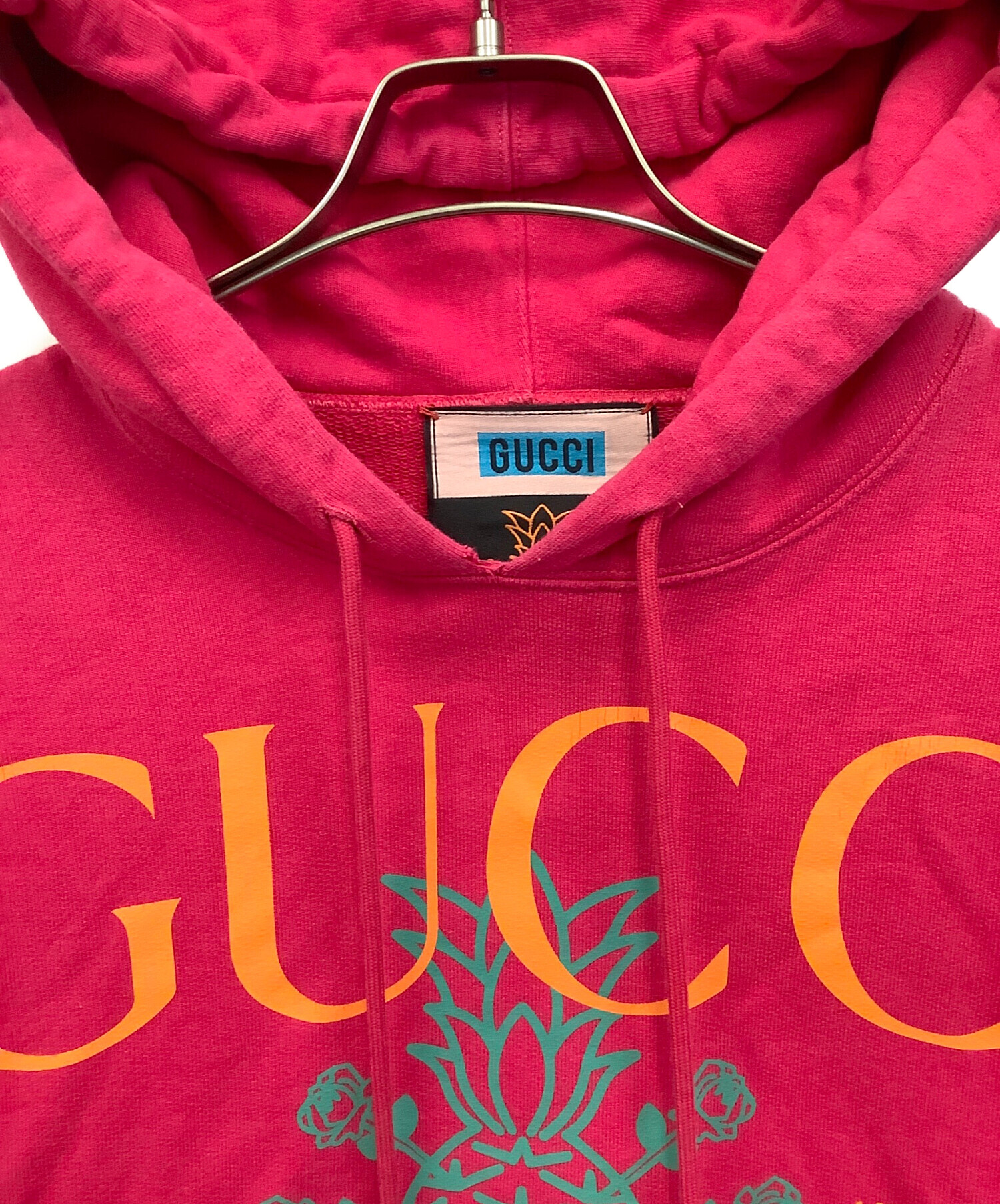 中古・古着通販】GUCCI (グッチ) プルオーバーパーカー ピンク サイズ