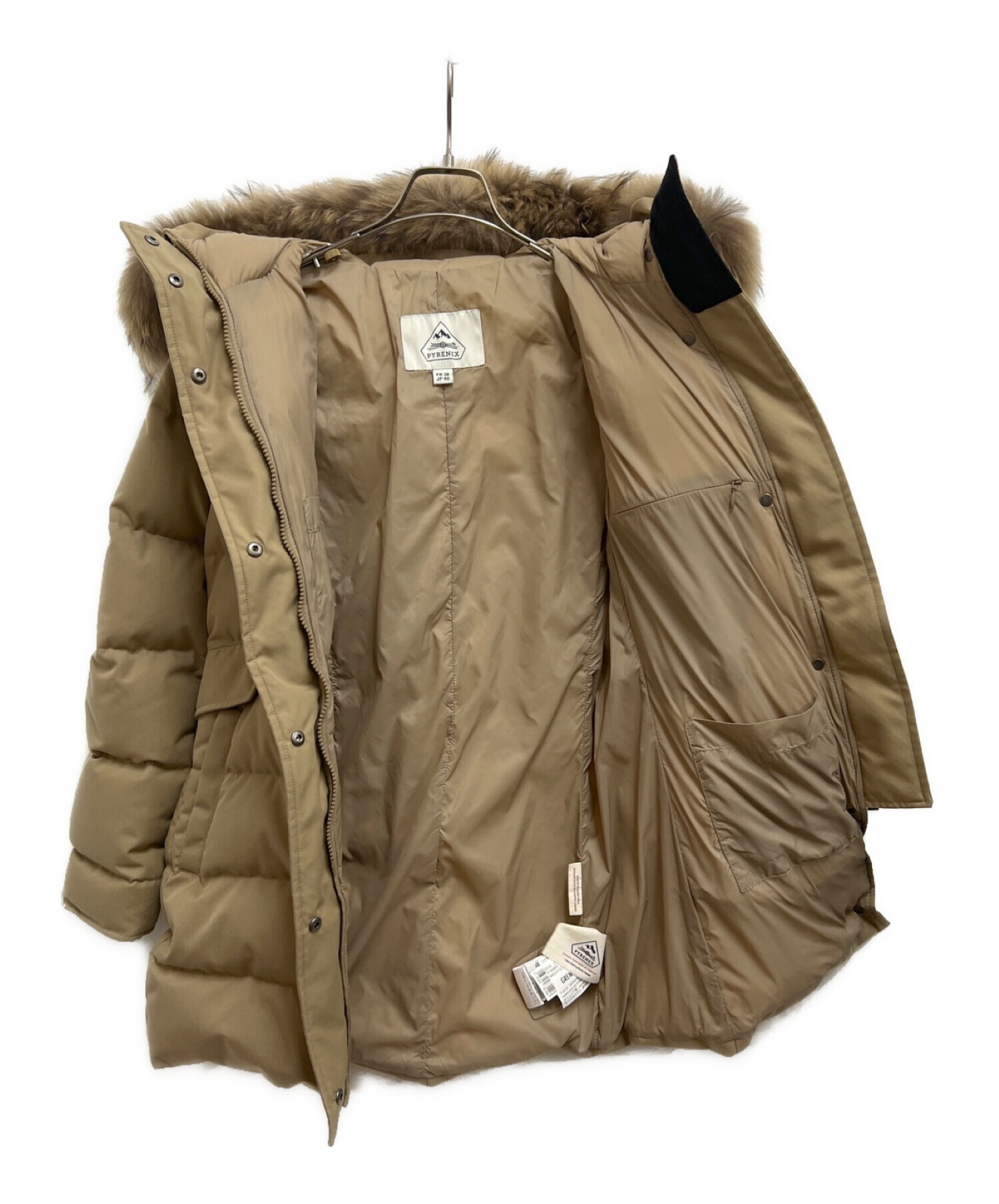 ☆ピレネックス PYRENEX ボルドー　38 ベージュ　美品 ピレネックス ボルドー ダウン ベージュ 美品 - メルカリ