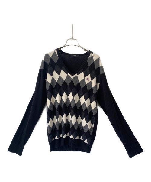 【美品】BURBERRY アーガイル ドライバーズニット 薄手 3 ブラック 美品】BURBERRY アーガイル ドライバーズニット 薄手 3 ブラック 2025