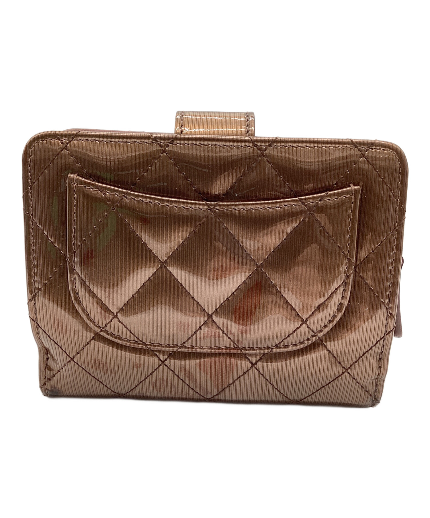 中古・古着通販】CHANEL (シャネル) 2つ折り財布 ブラウン｜ブランド 
