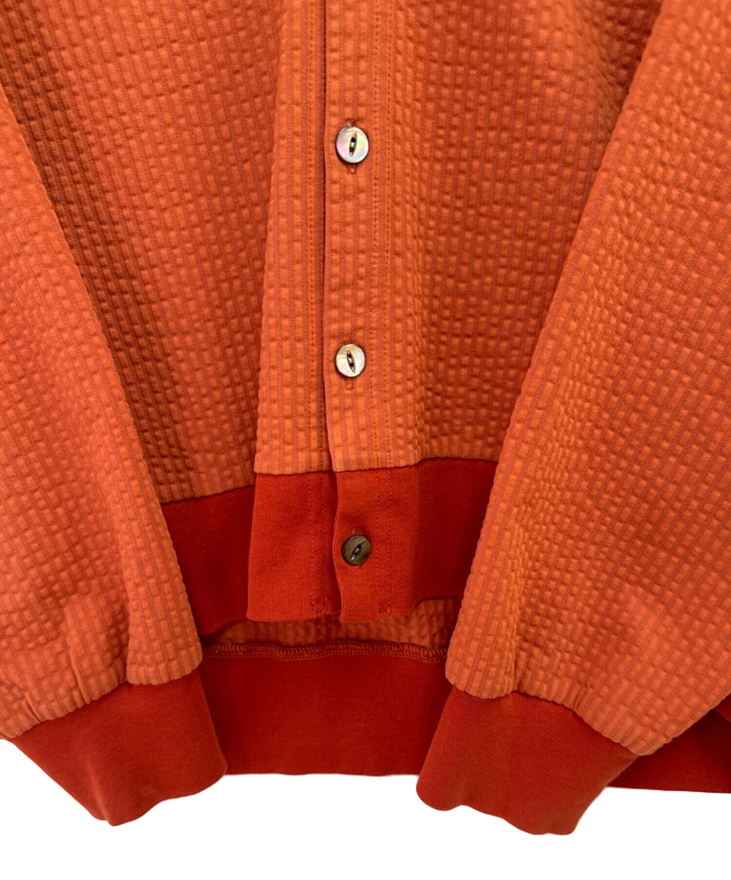 Needles / PE Sucker Jersey/カーディガン(薄手)/L/コットン/オレンジ/ストライプ/KP235 中古・古着通販】Needles (ニードルズ) V Neck Cardigan - C/PE Sucker