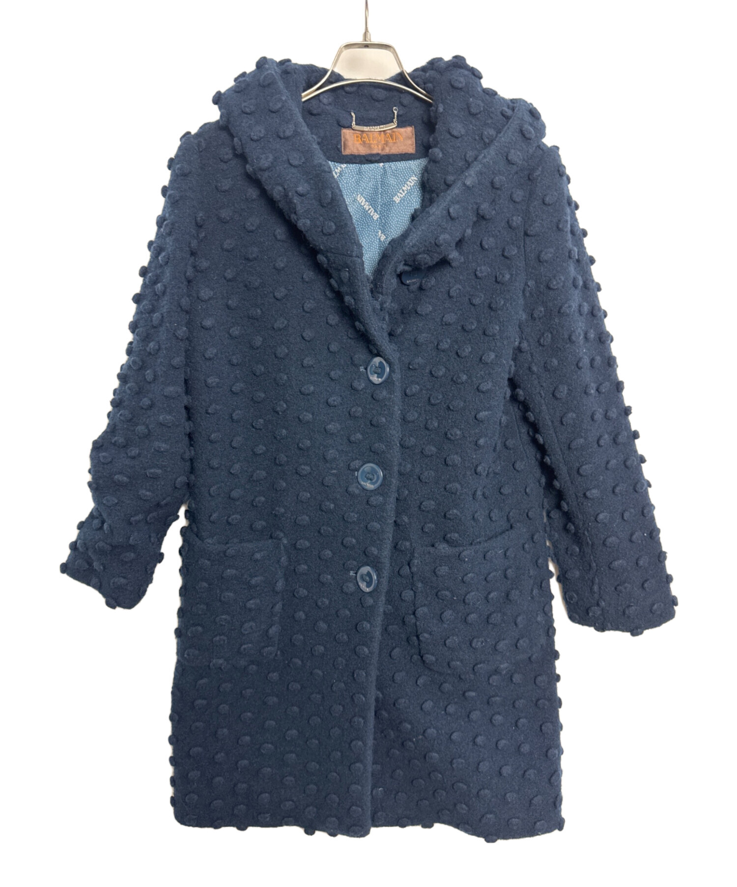 中古・古着通販】BALMAIN (バルマン) コート ネイビー サイズ:M