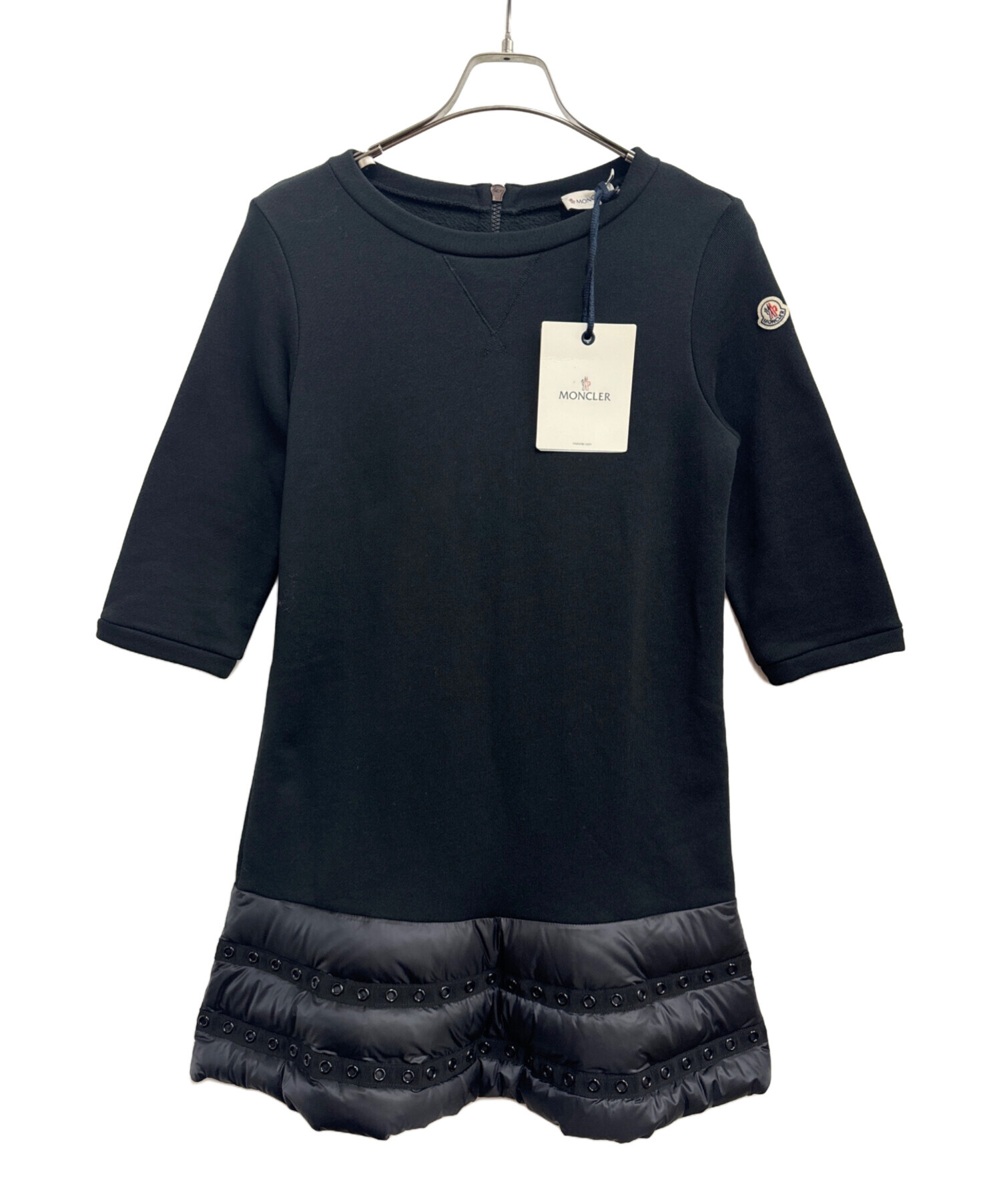 【新品】MONCLER ドッキングワンピース黒S 中古・古着通販】MONCLER (モンクレール) ドッキングワンピース