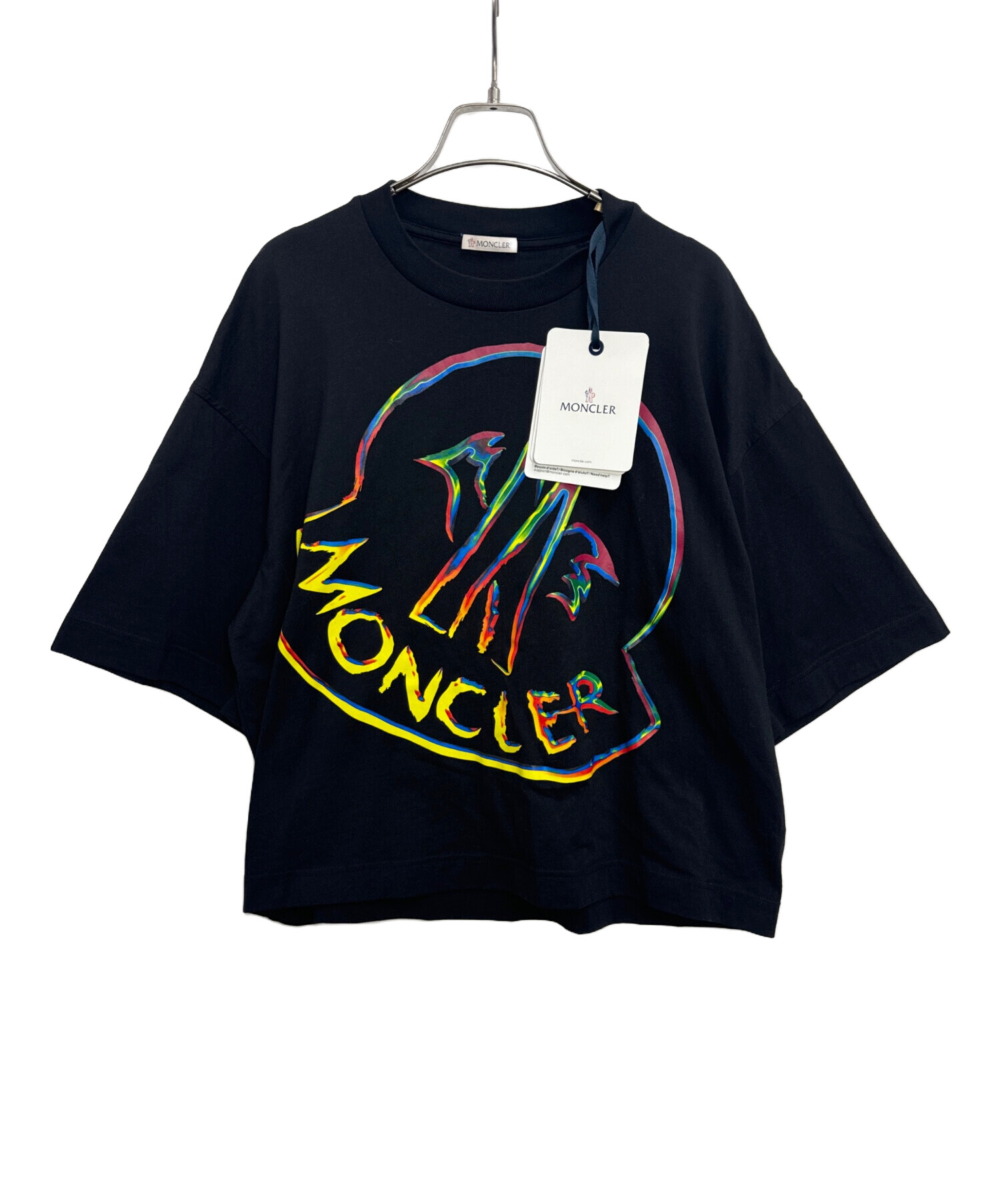 MONCLER カラフルロゴ Tシャツ ネイビー　国内正規品　古着 中古・古着通販】MONCLER (モンクレール) オーバーサイズ半袖Tシャツ