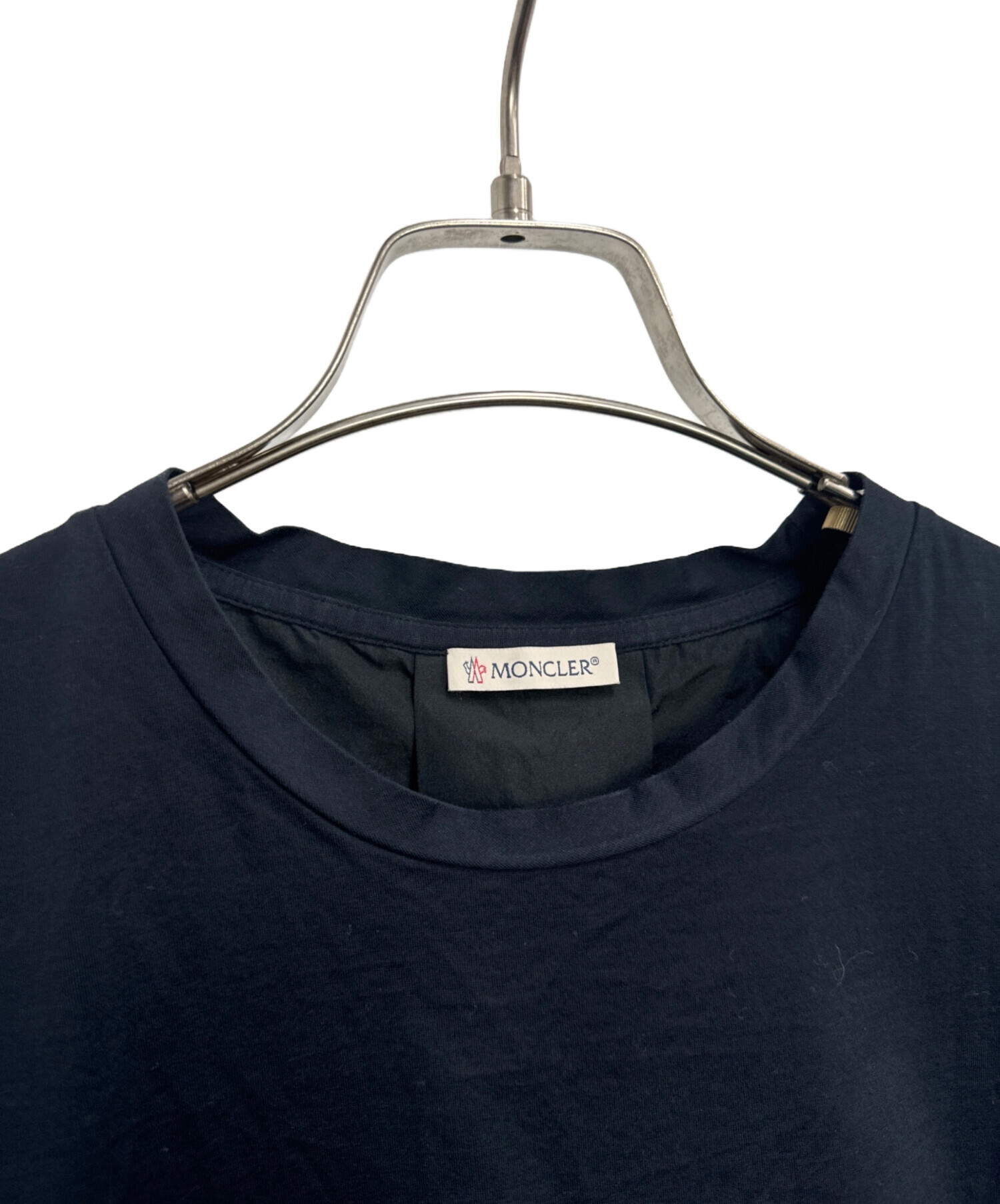 MONCLER ネイビー ロゴ刺繍 長袖Tシャツ MONCLER - 中古MONCLER ロゴ
