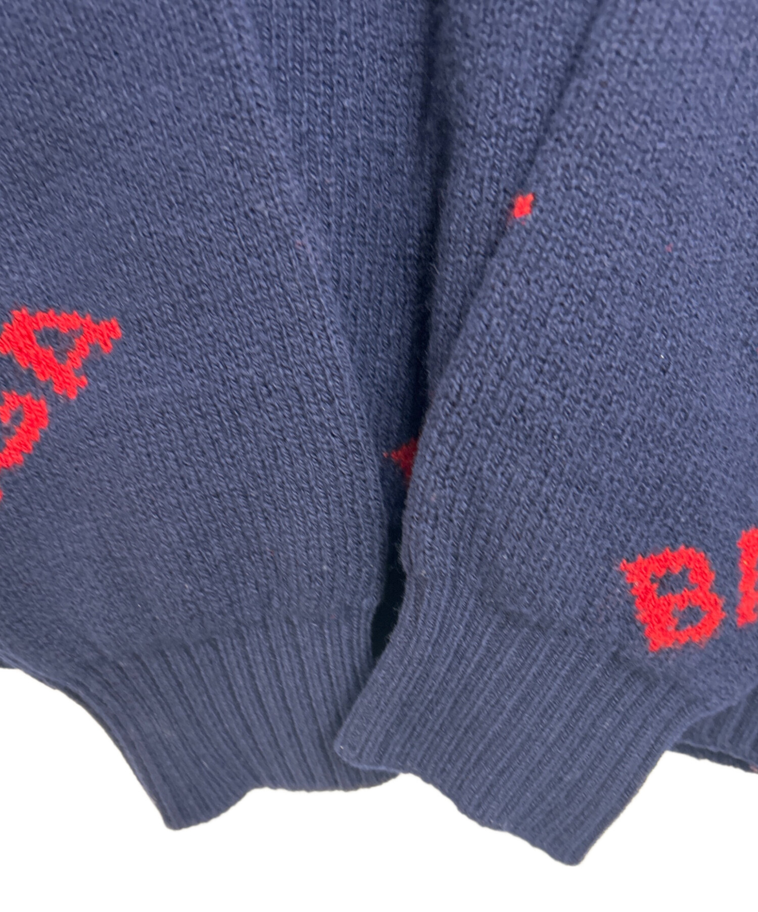 BALENCIAGA ロゴニット ネイビー XS 美品 中古・古着通販】BALENCIAGA (バレンシアガ) オールオーバーロゴニット