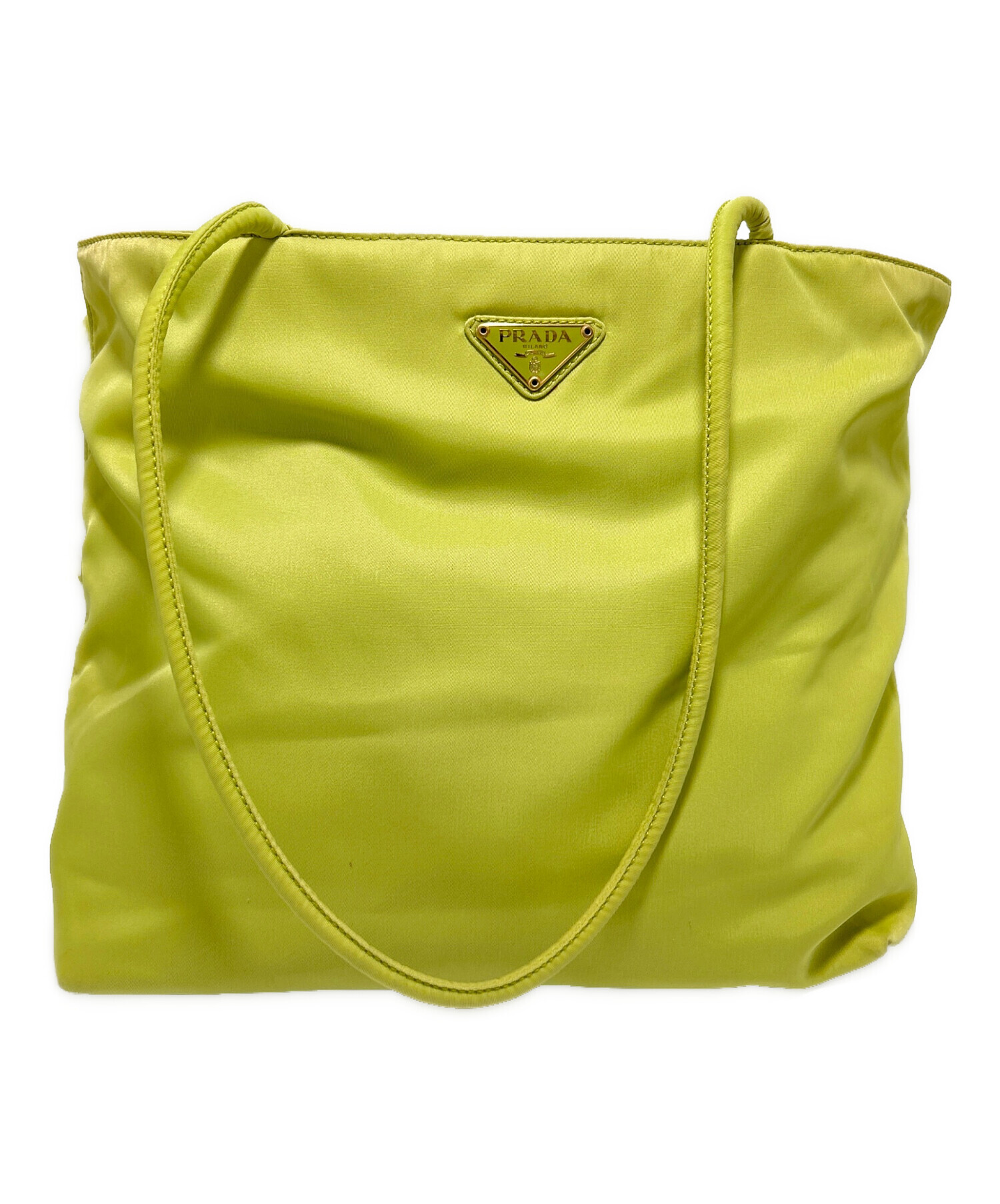 PRADA プラダ ショルダーバッグ  黄 【古着】【中古】【送料無料】 PRADA - PRADA プラダ ショルダーバッグ 黄 【古着】【中古】【送料