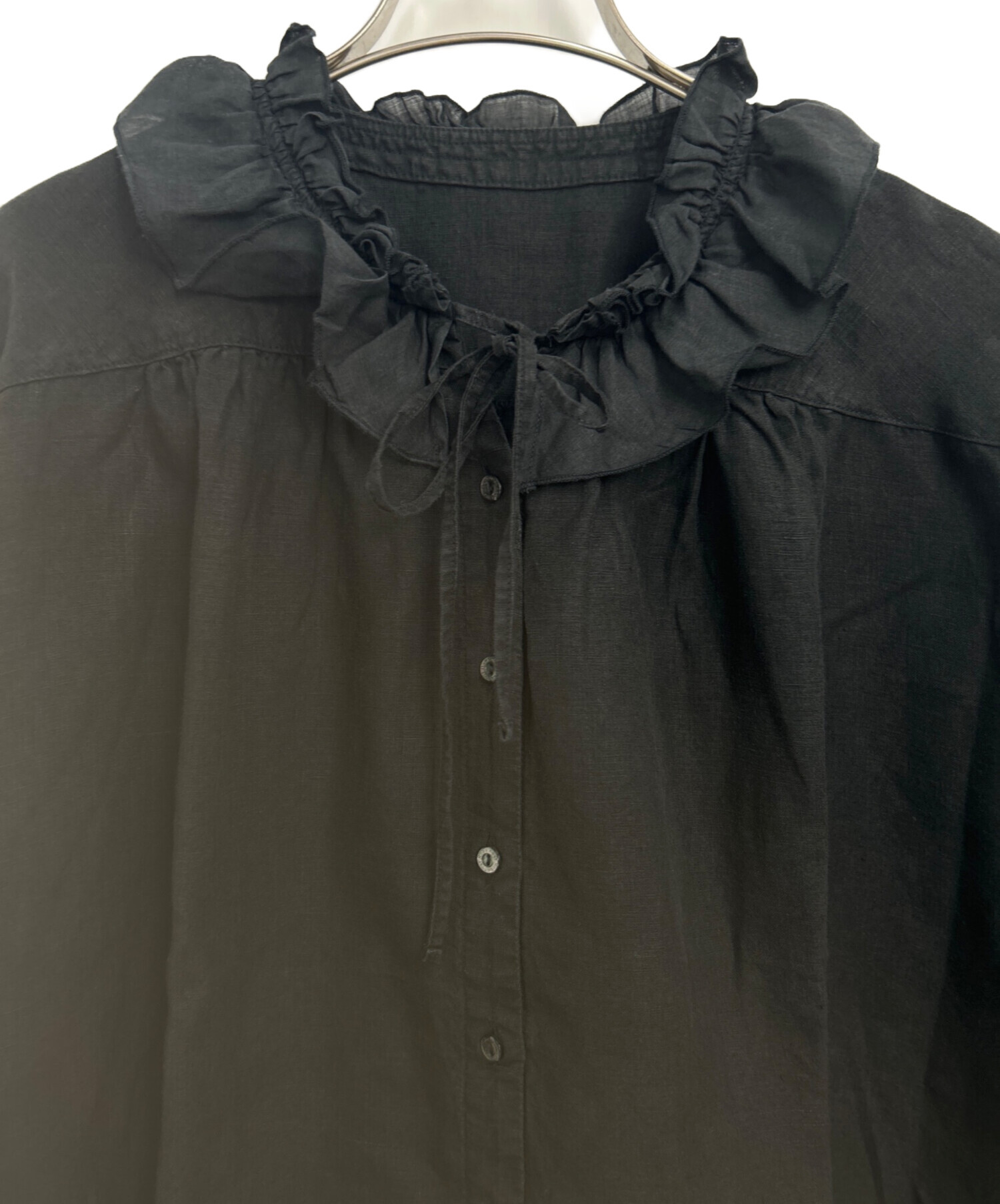 nest Robe リネンラミーフリルカラーブラウス 中古・古着通販】nest Robe (ネストローブ) リネンラミーフリルカラー