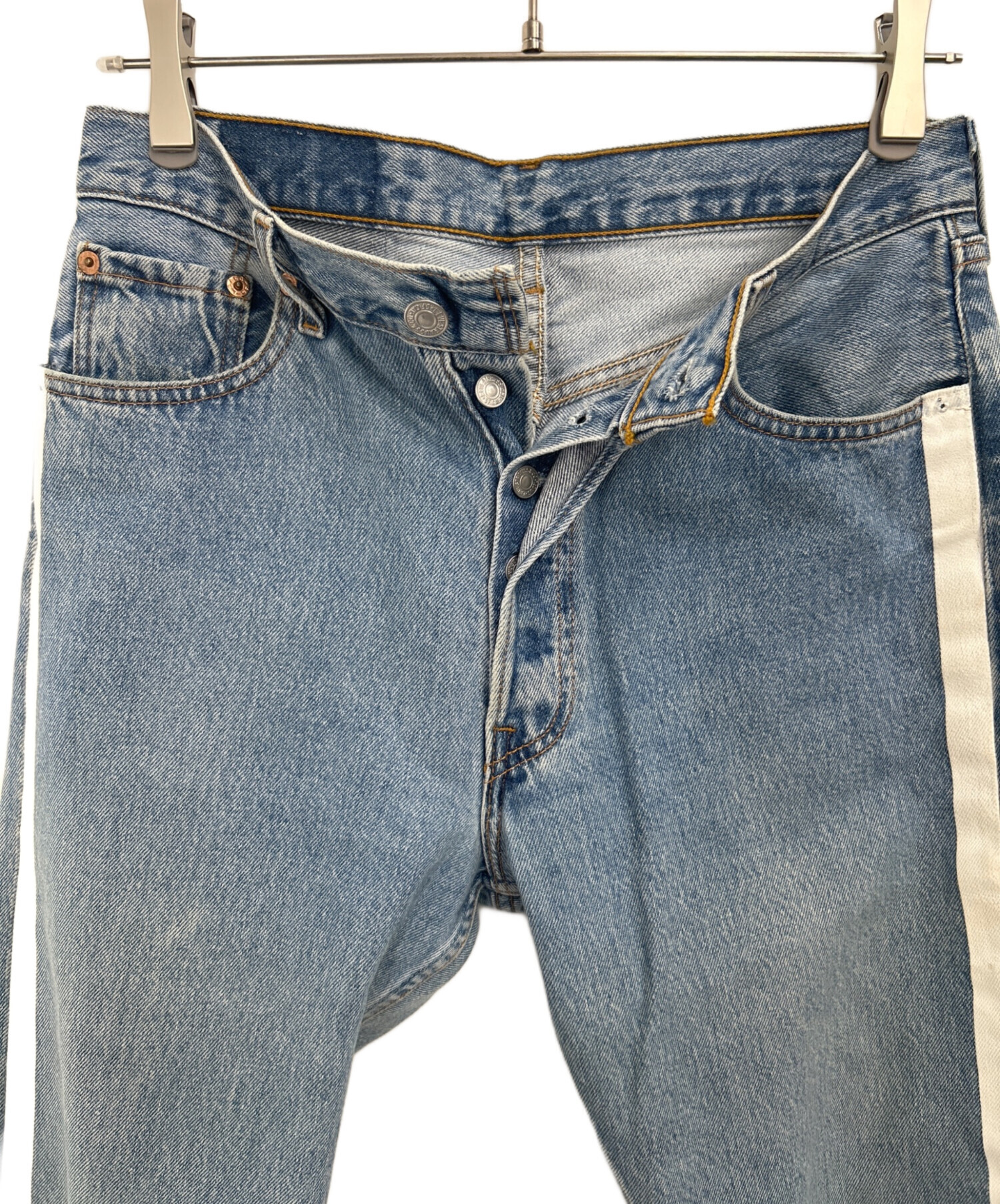 中古・古着通販】UNUSED (アンユーズド) サイドラインデニムパンツ