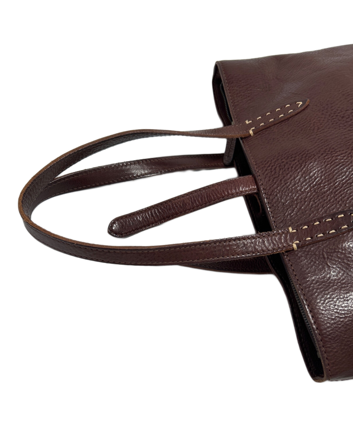 美品genten ソーロ ダークブラウン ハンドバッグ レザー f329 美品genten ソーロ ダークブラウン ハンドバッグ レザー f329 美品