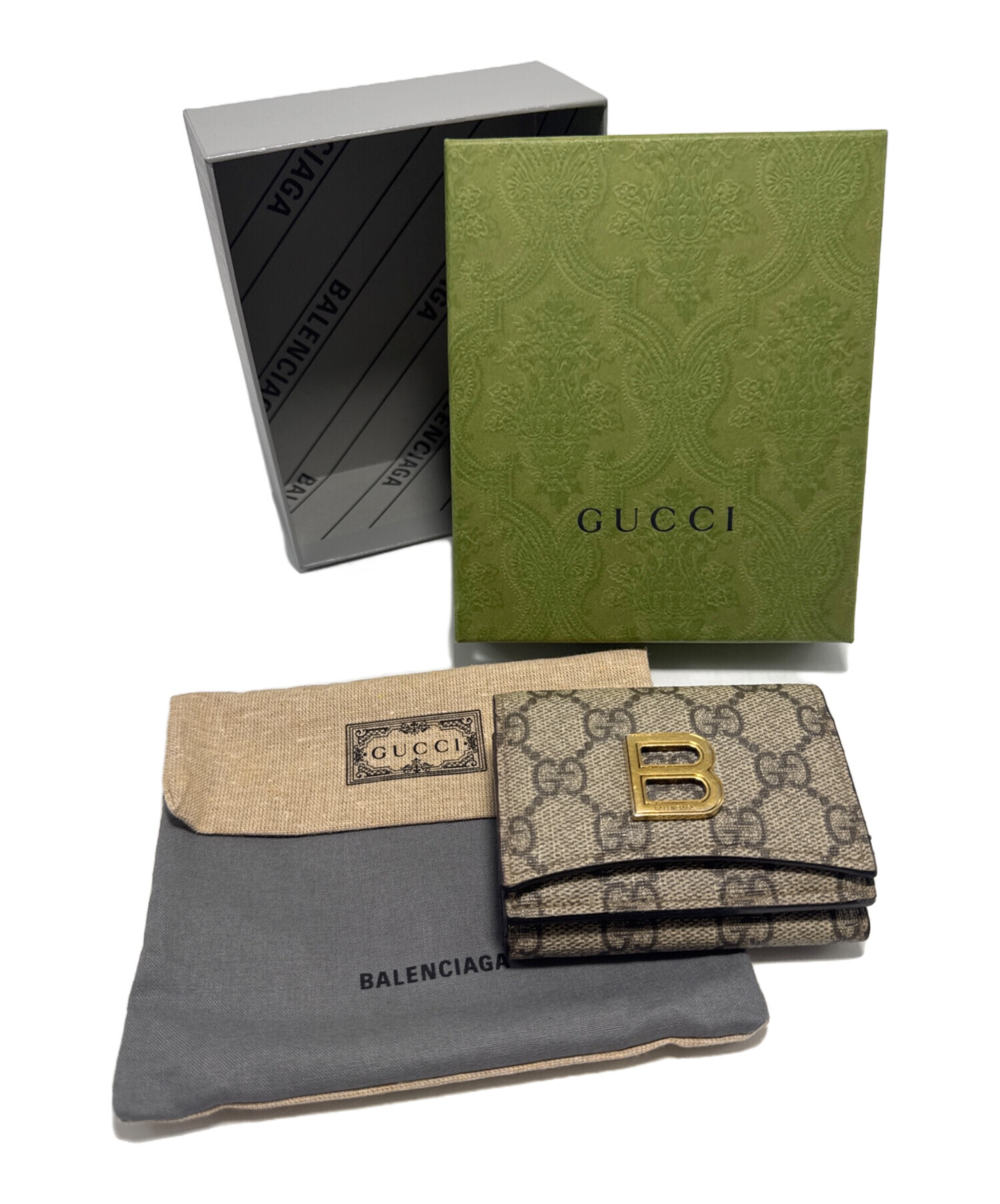 お値下げ！GUCCI BALENCIAGA 三つ折財布 GUCCI（グッチ） GUCCI BALENCIAGA バレンシアガ コラボ 三つ折り財布
