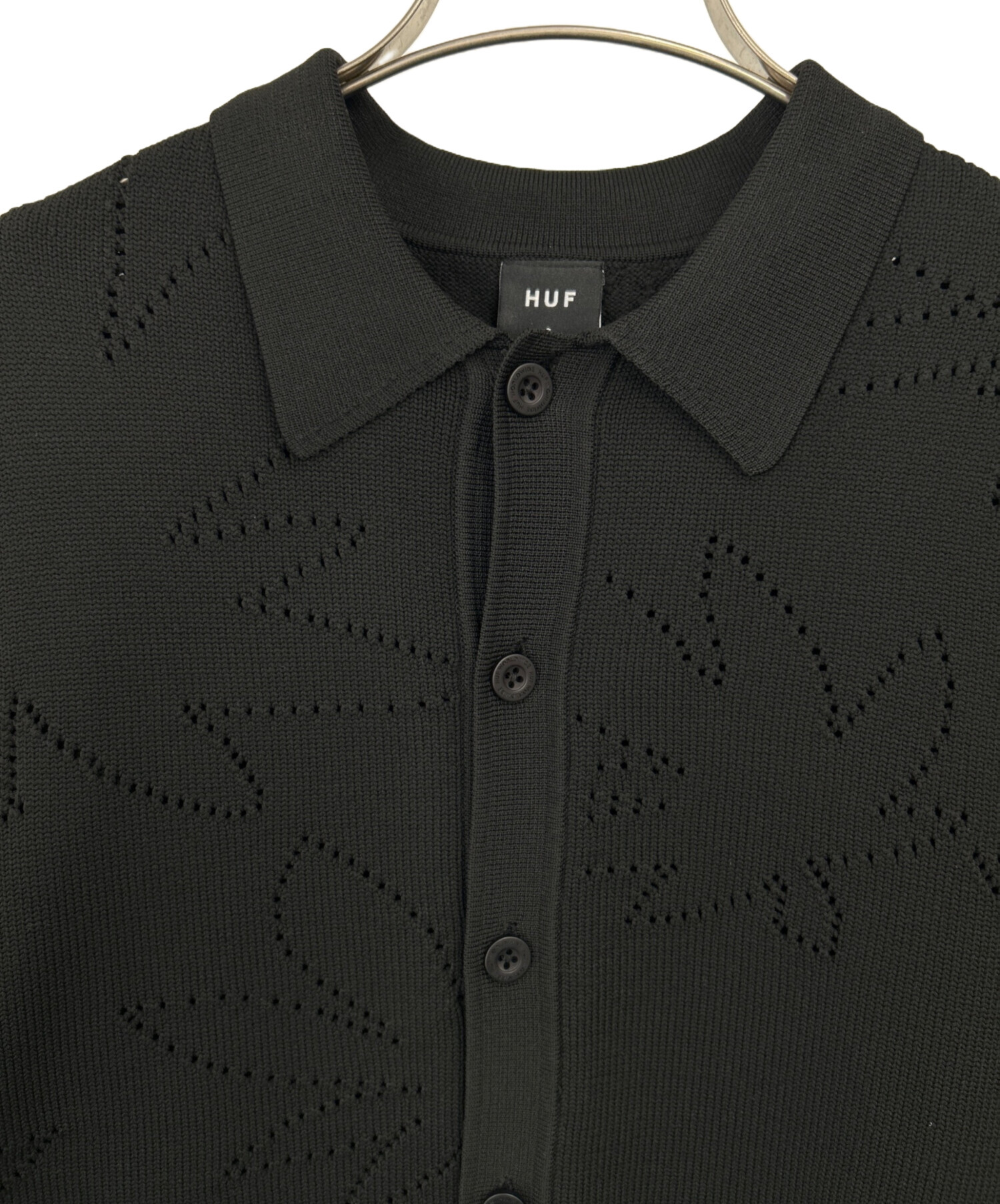 中古・古着通販】HUF (ハフ) 半袖シャツ ブラック サイズ:S 未使用品 