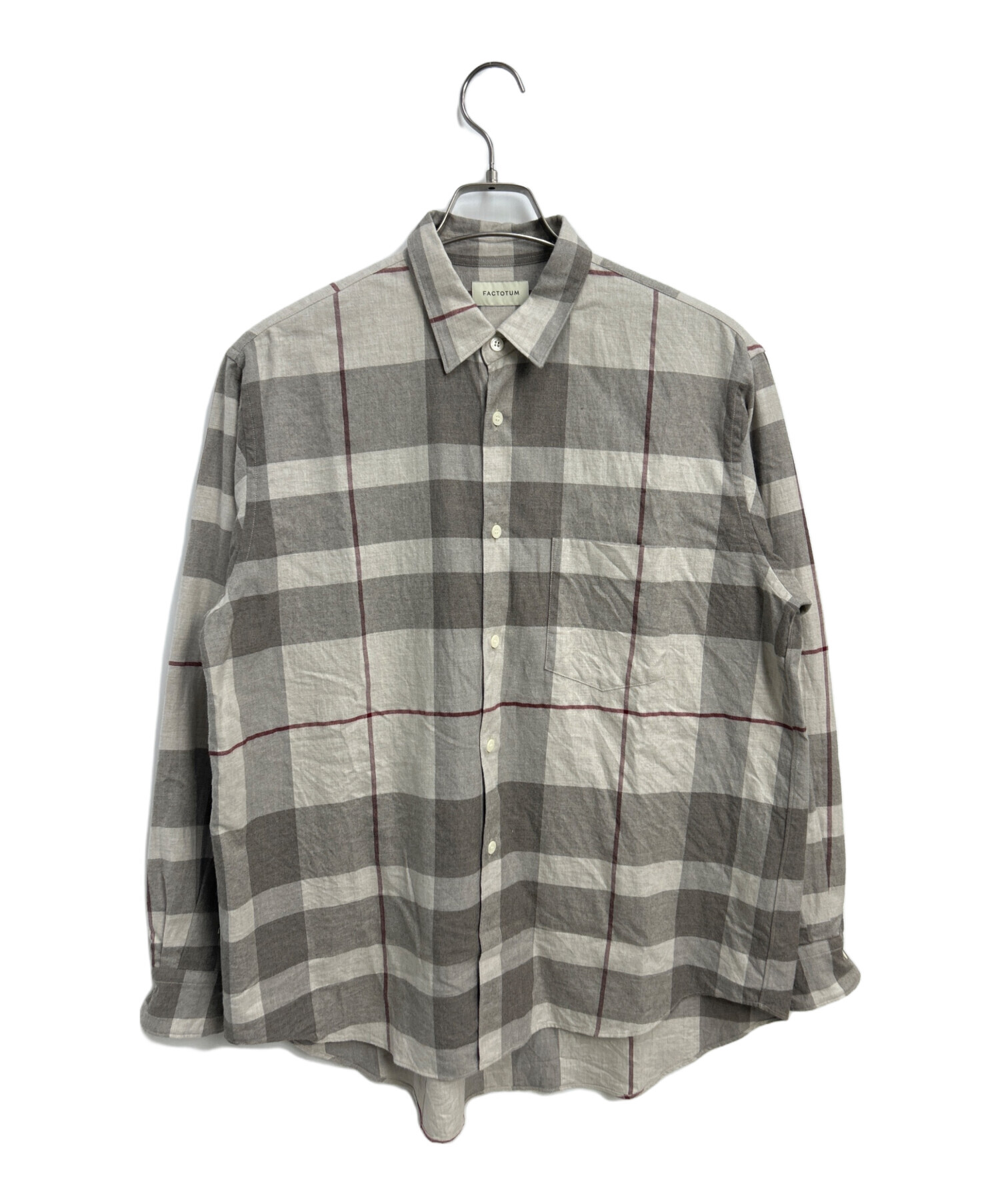 中古・古着通販】FACTOTUM (ファクトタム) 長袖シャツ グレー サイズ 