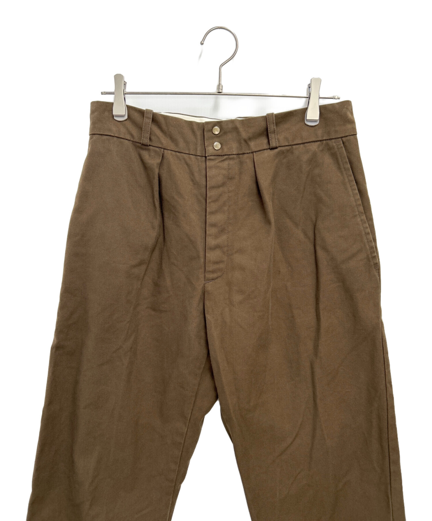 中古・古着通販】FUJITO (フジト) コットンワイドパンツ ブラウン