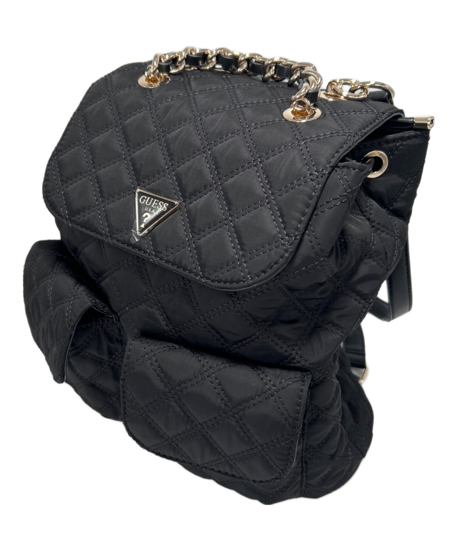 中古・古着通販】GUESS (ゲス) リュック ブラック×ゴールド｜ブランド 
