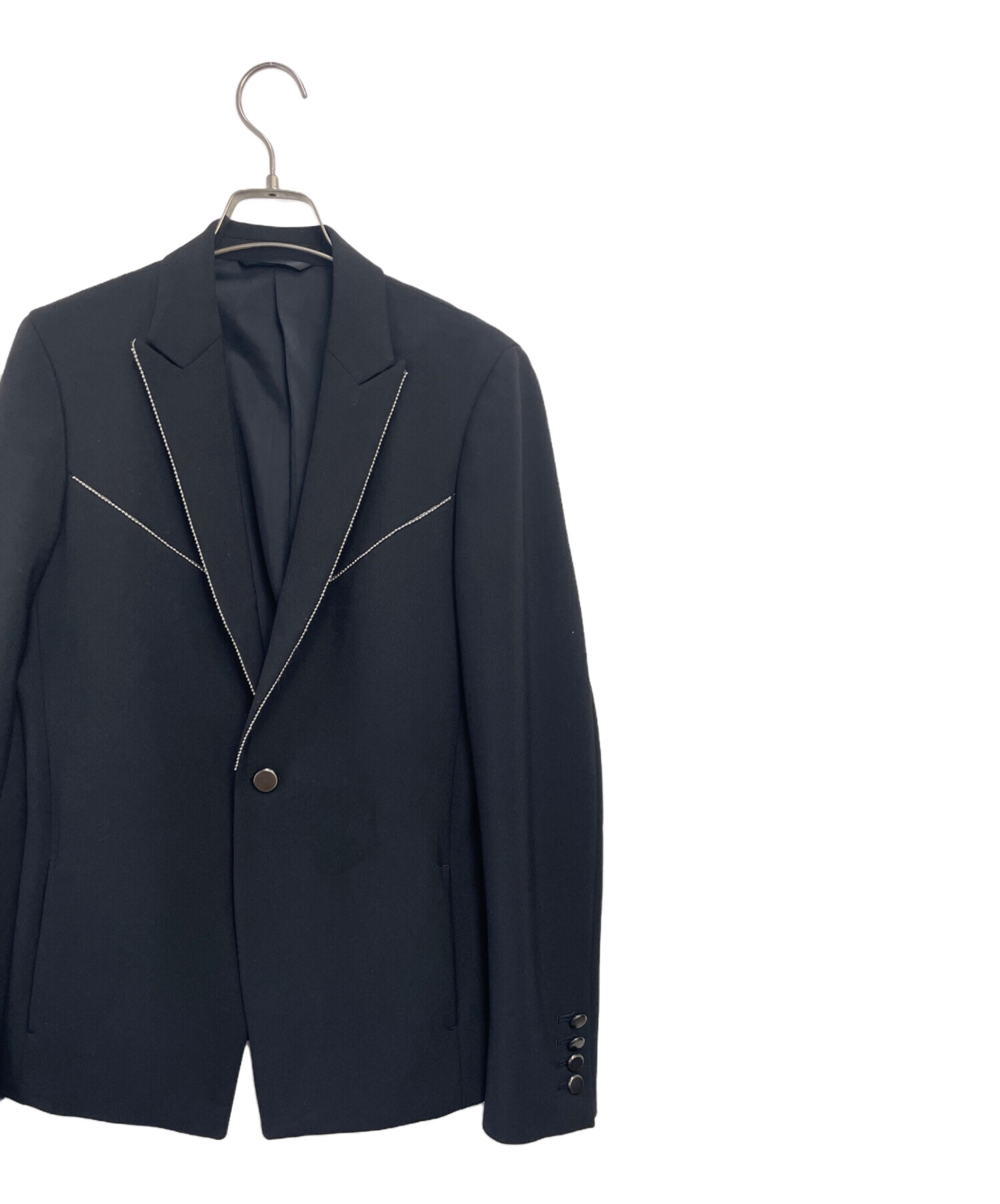 SOS TE NUTO レース切り替えテーラード ジャケット 44 ブラック 中古・古着通販】SOS TE NUTO (ソスタヌート) テーラードジャケット