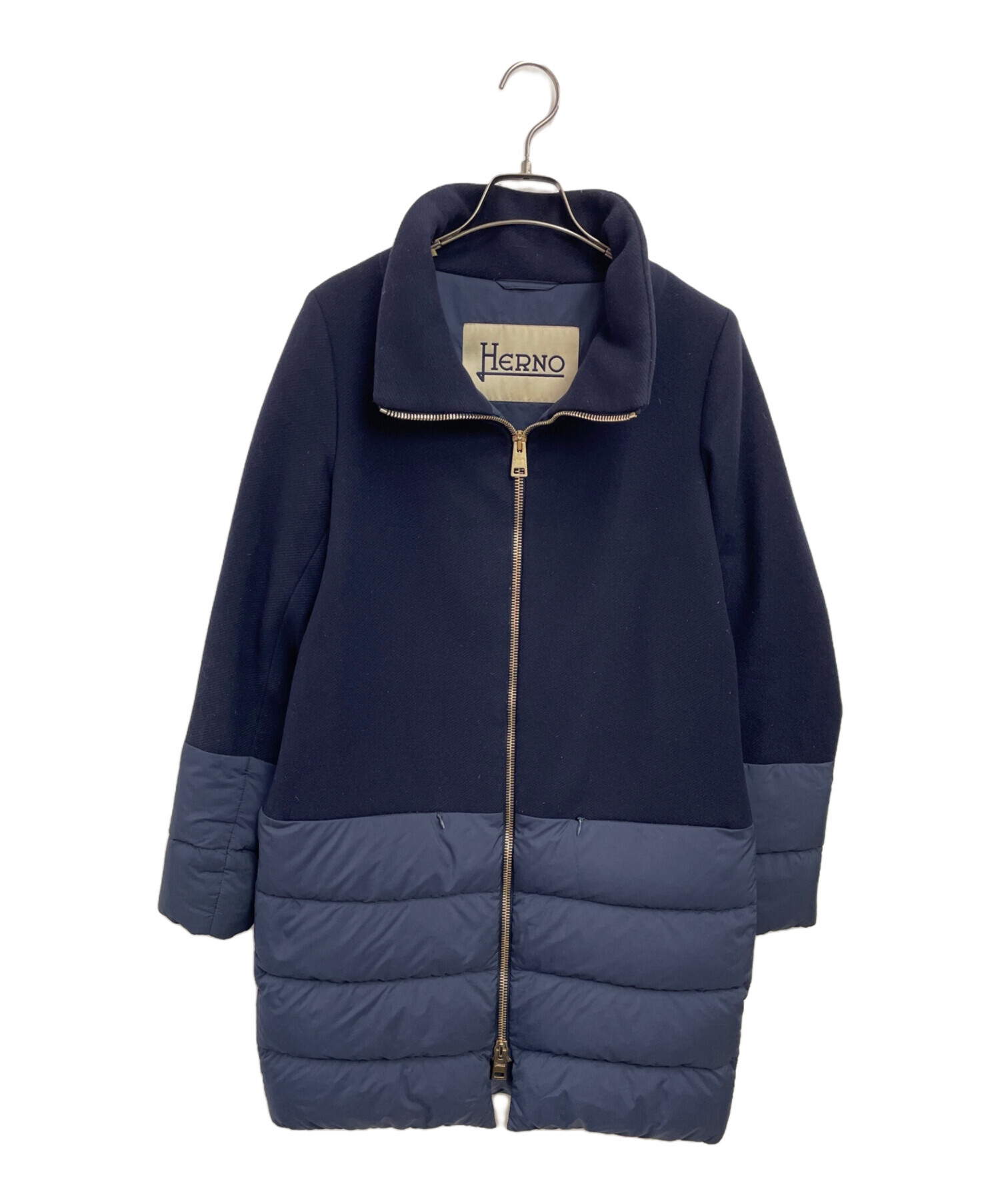 中古・古着通販】HERNO (ヘルノ) 異素材切替ダウンコート ネイビー