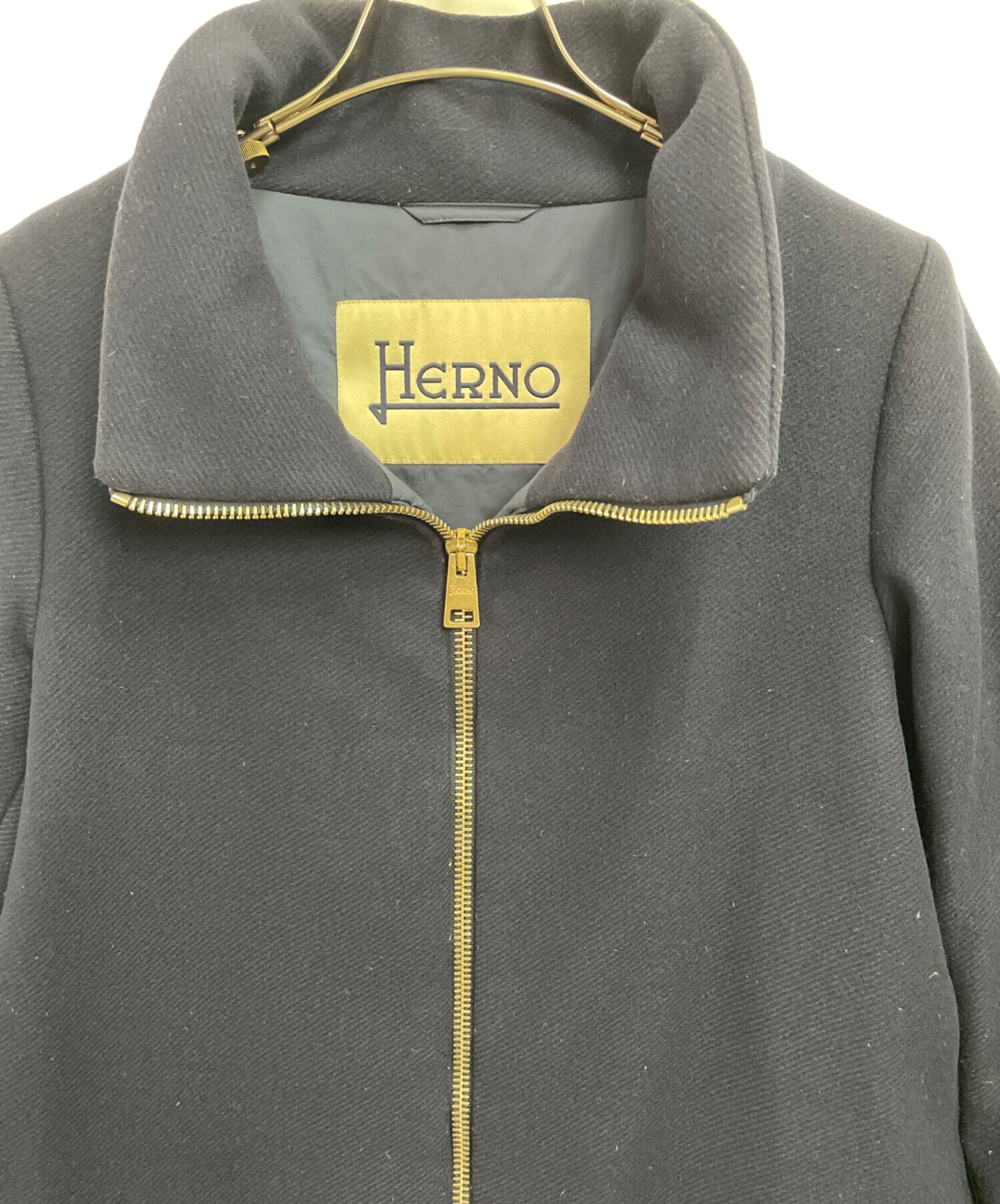 中古・古着通販】HERNO (ヘルノ) 異素材切替ダウンコート ネイビー