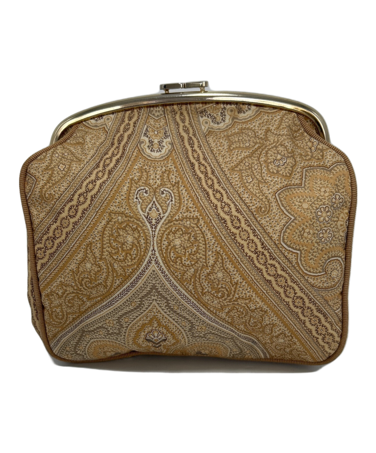 中古・古着通販】ETRO (エトロ) がま口ポーチ ベージュ｜ブランド 