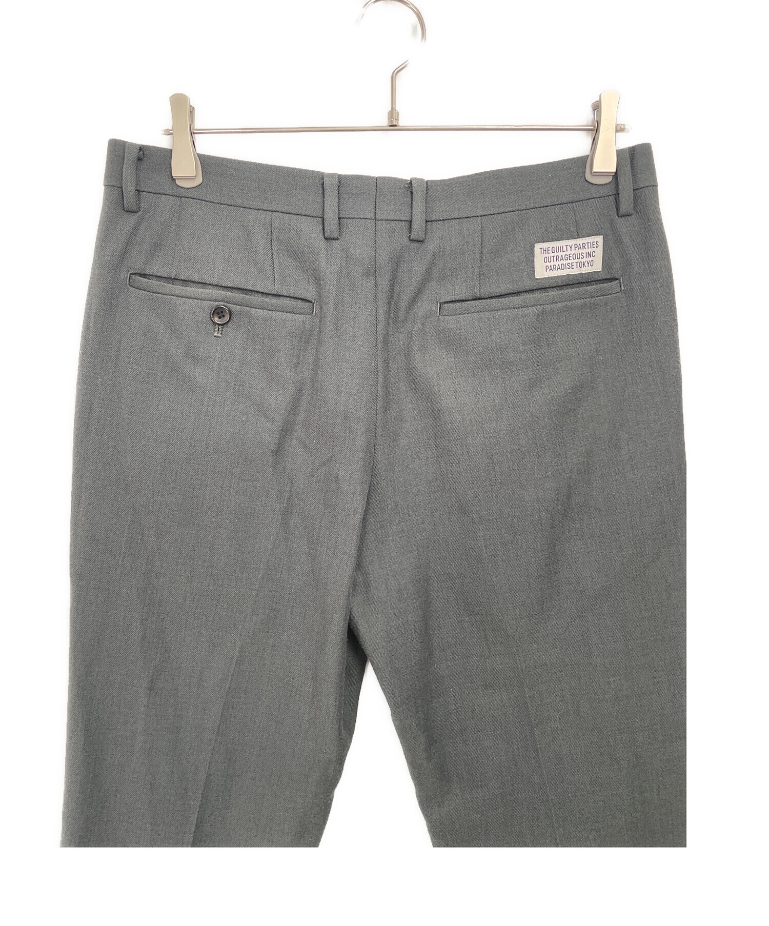 ワコマリア WACKOMARIA グレー スラックス L 新品未使用 舐達麻 中古・古着通販】WACKO MARIA (ワコマリア) ウールスラックス グレー