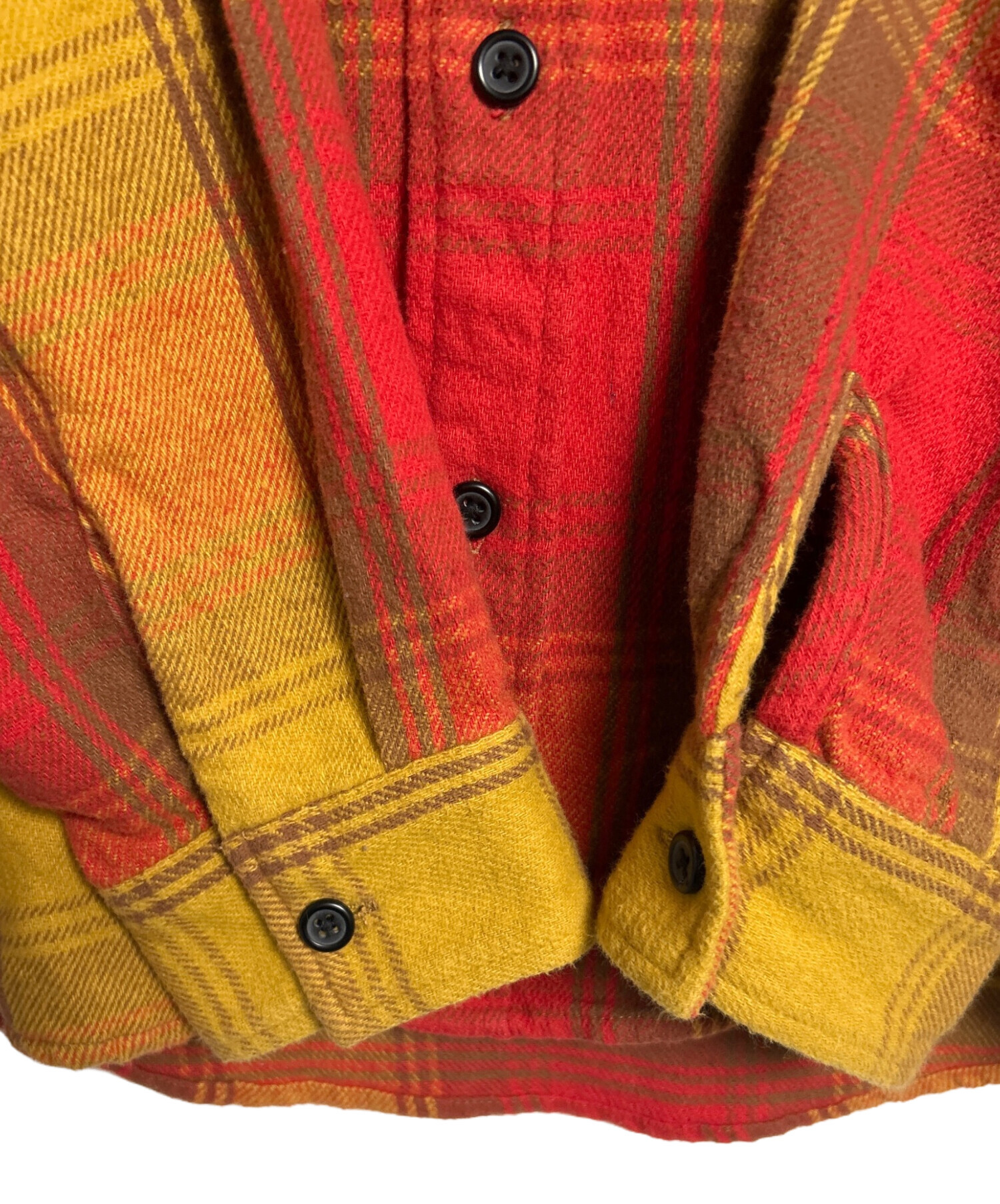 中古・古着通販】SUPREME (シュプリーム) 長袖シャツ レッド×イエロー