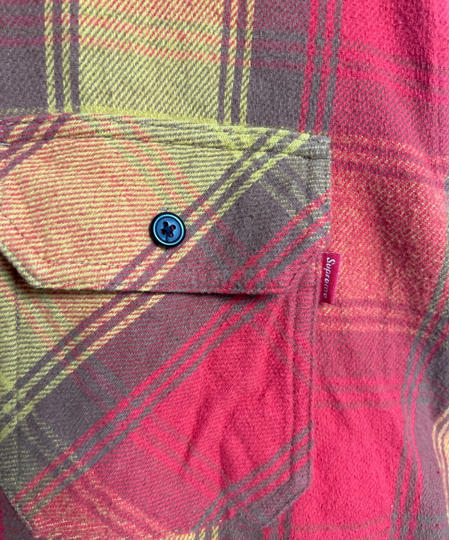 中古・古着通販】SUPREME (シュプリーム) 長袖シャツ レッド×イエロー