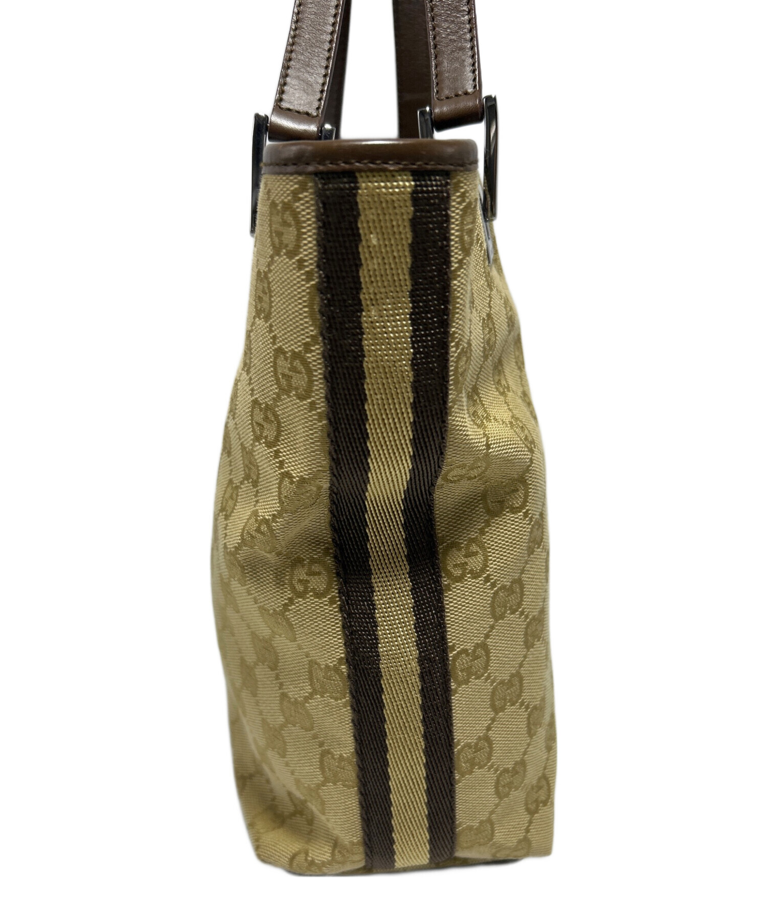 中古・古着通販】GUCCI (グッチ) トートバッグ ベージュ×ブラウン