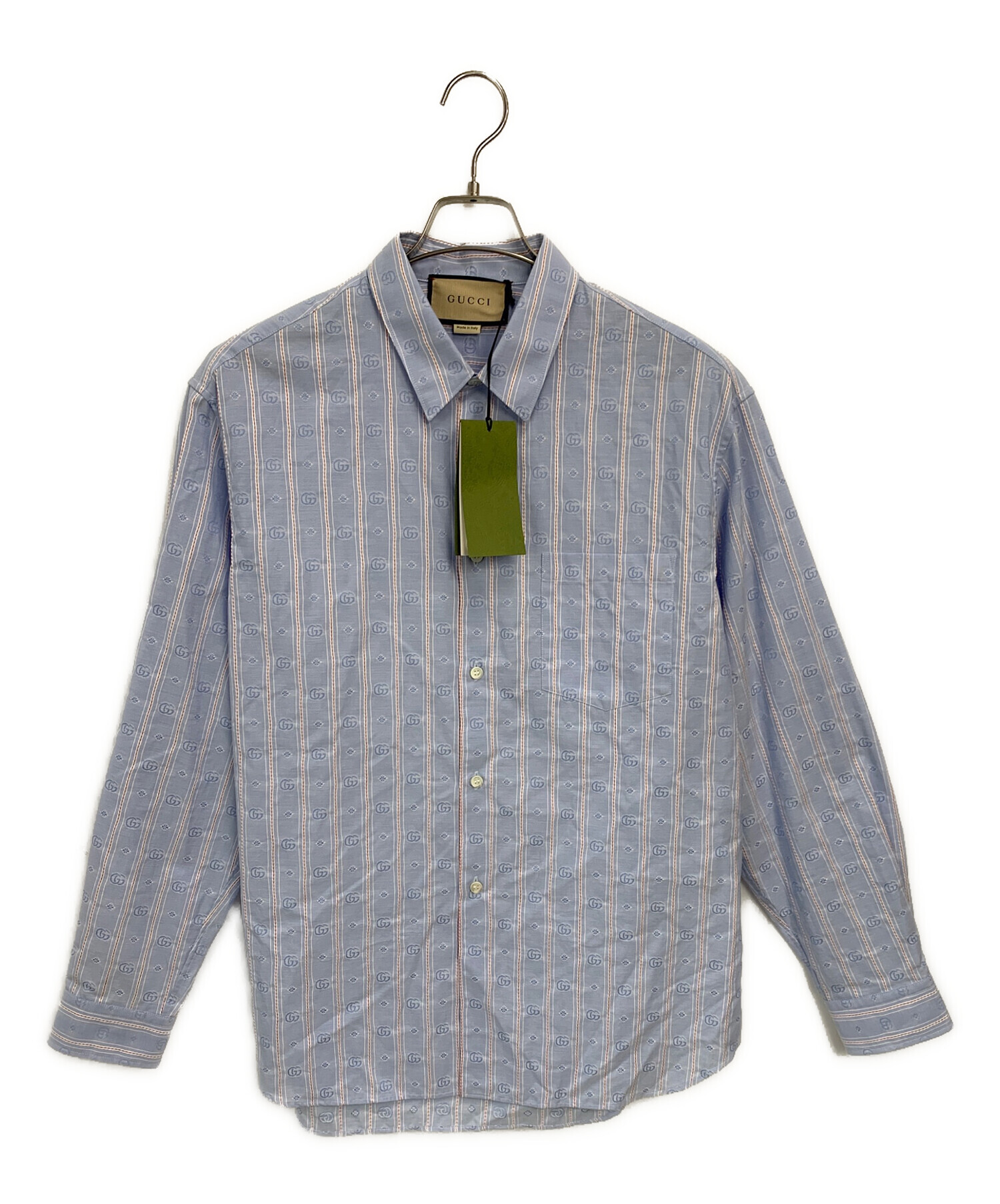 中古・古着通販】GUCCI (グッチ) 長袖シャツ ブルー サイズ:48 未使用 