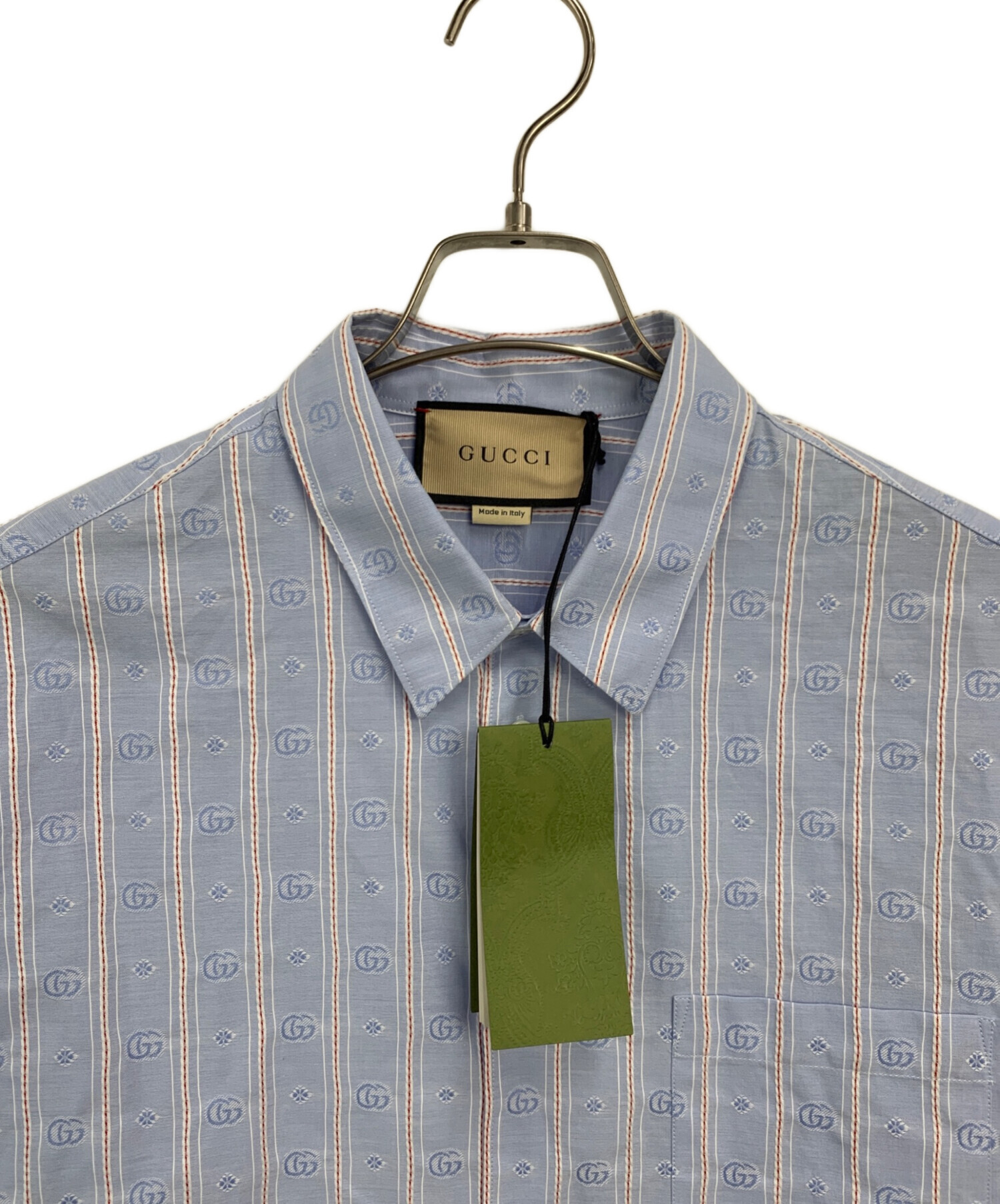 中古・古着通販】GUCCI (グッチ) 長袖シャツ ブルー サイズ:48 未使用 